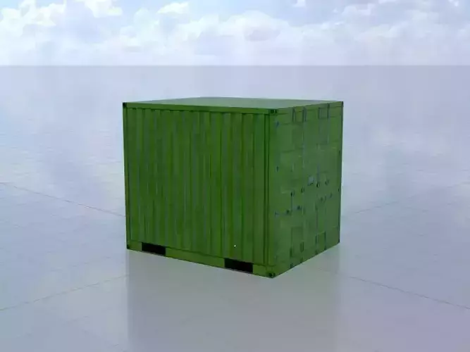 ISO-Container Yellow-Green 10ft Low-poly 3D model