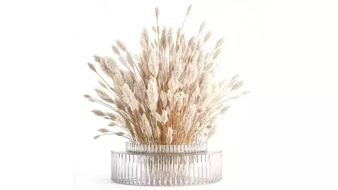 Dried flower bouquet branches cortaderia pampas glass vase 653