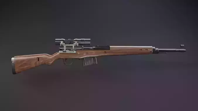 Gewehr 43 Rifle - Game and VFX-Ready mid-poly