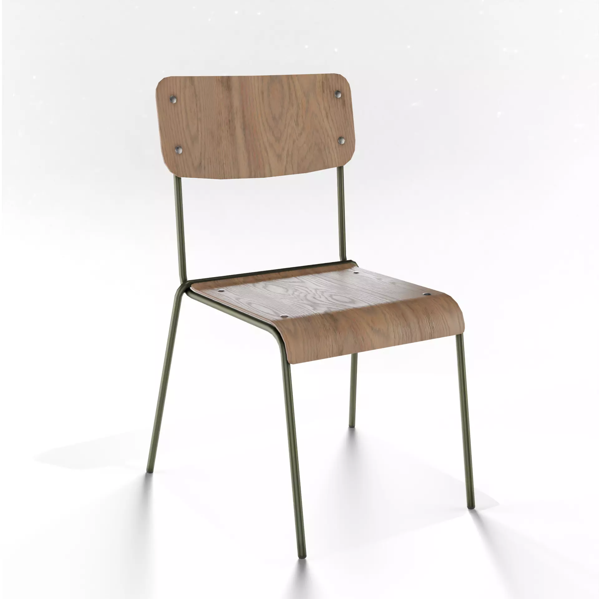 Simple Wooden Chair Free low-poly 3D model_2