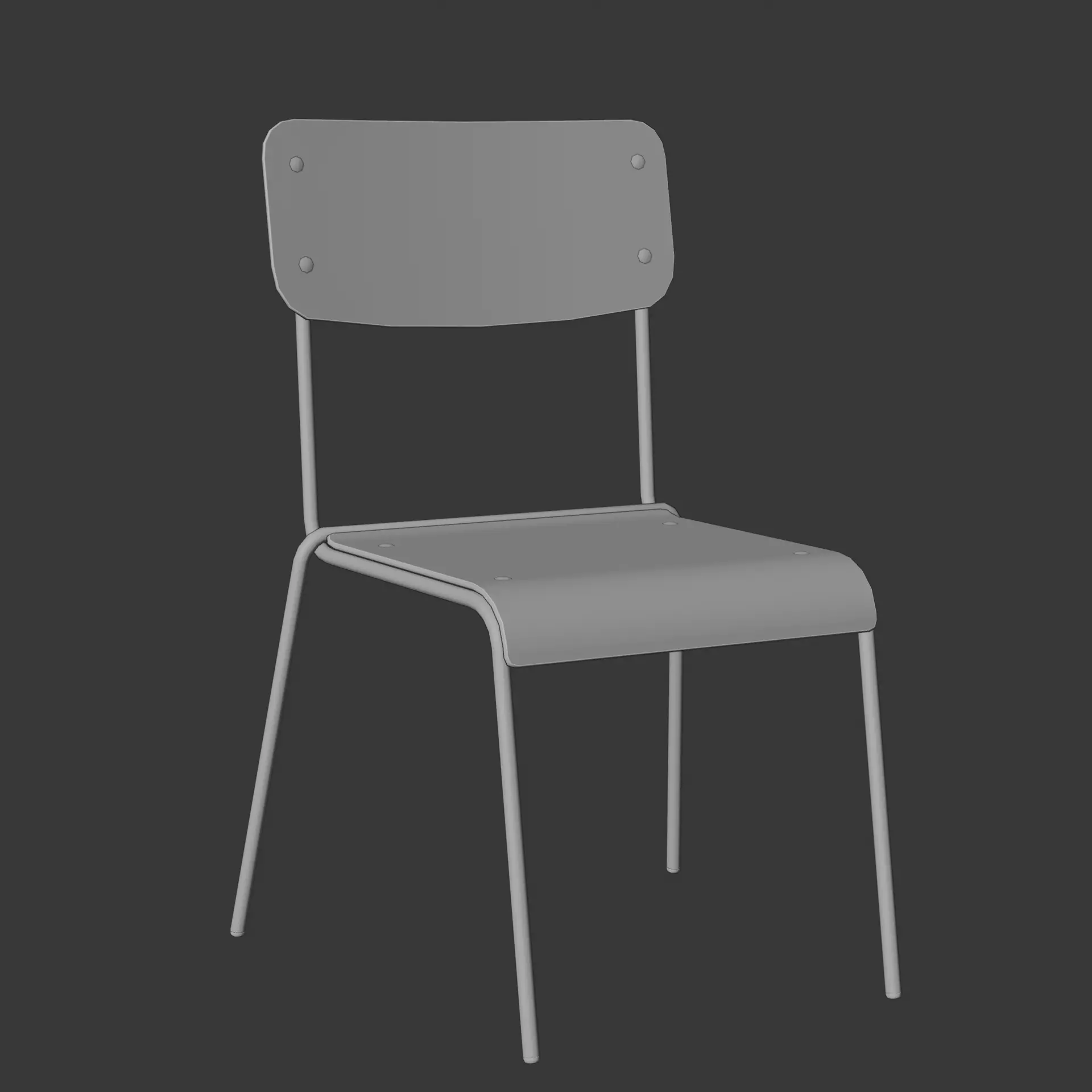 Simple Wooden Chair Free low-poly 3D model_8