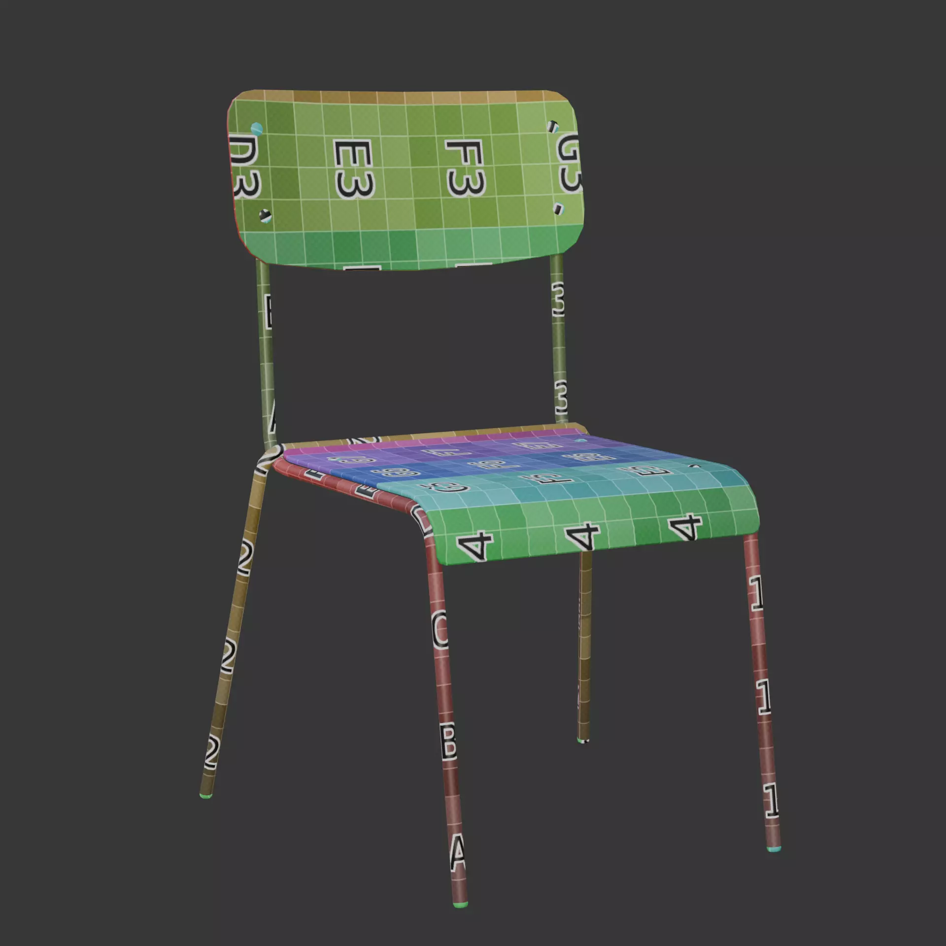 Simple Wooden Chair Free low-poly 3D model_9
