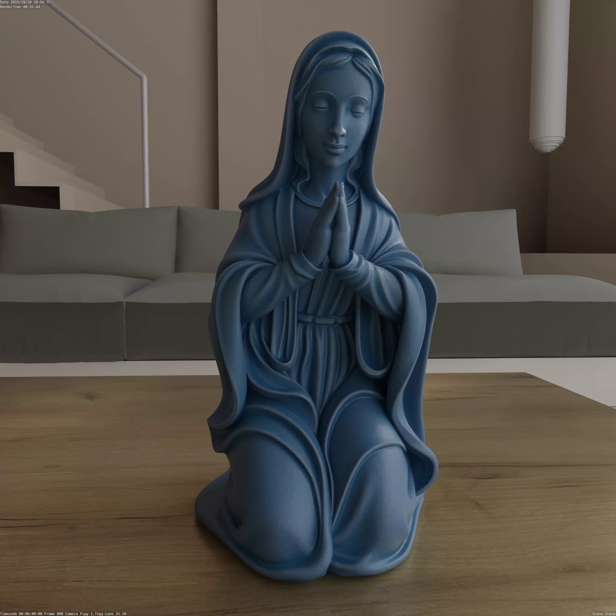 St Mary Nativity 3D Model STL Blender Hand Sculpted 3D print model_0