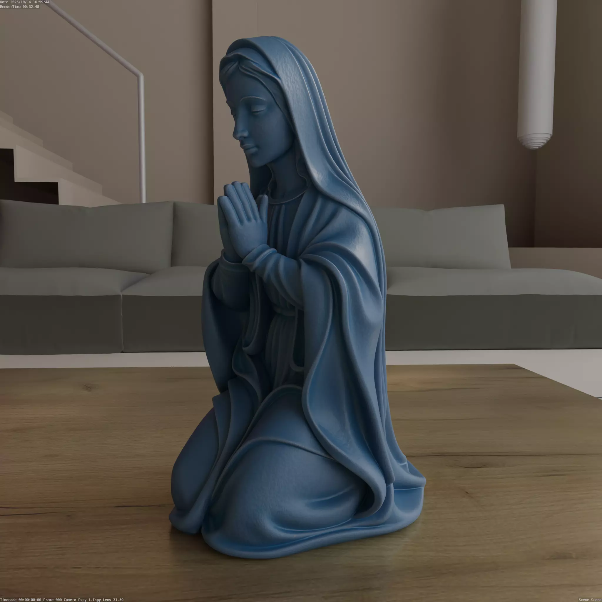 St Mary Nativity 3D Model STL Blender Hand Sculpted 3D print model_1