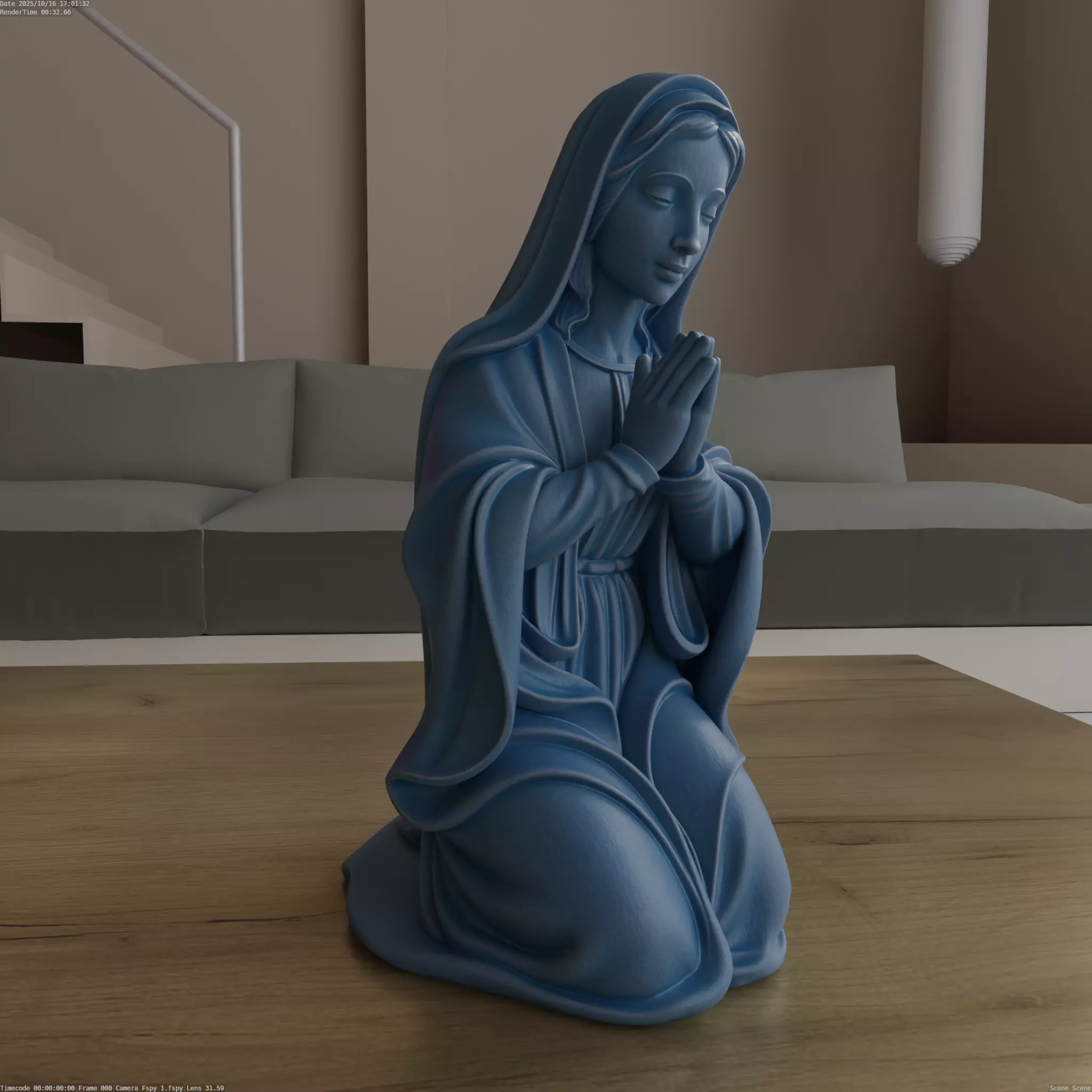 St Mary Nativity 3D Model STL Blender Hand Sculpted 3D print model_3