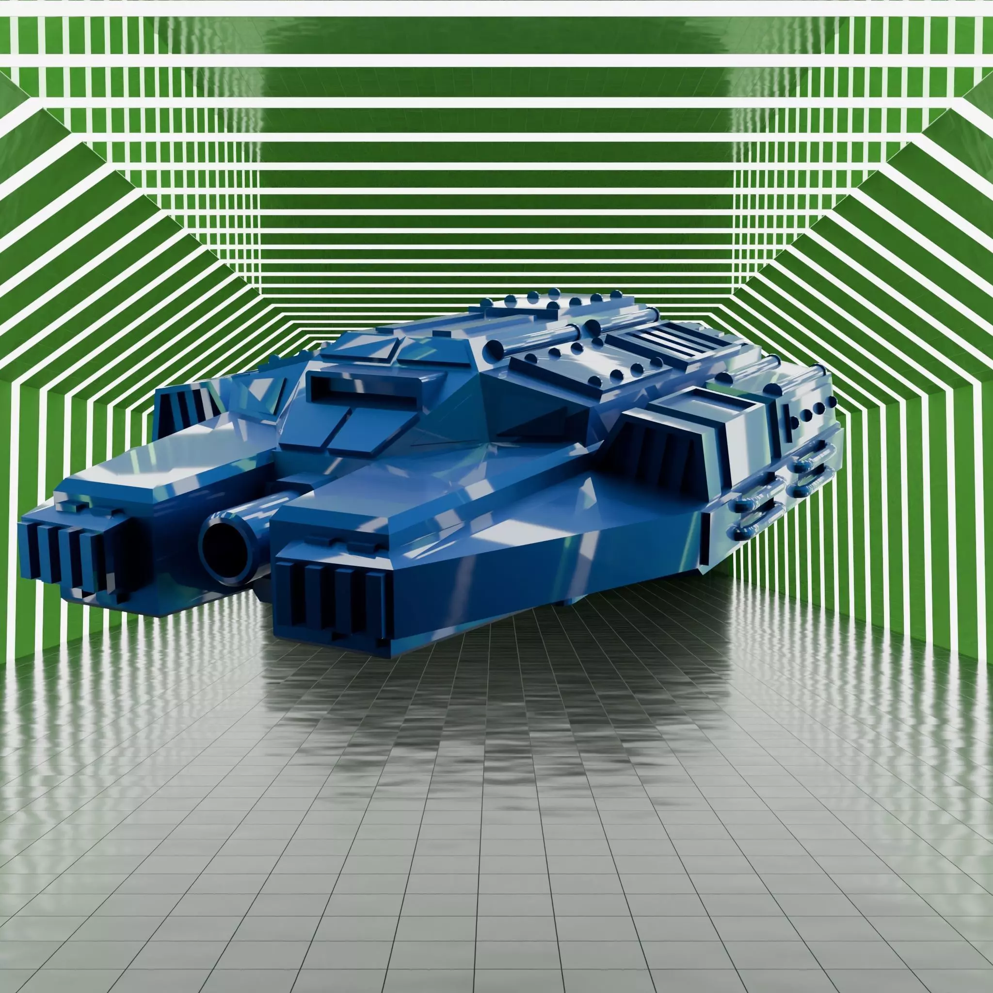 SciFi Hovertank DIY 3D Model for Space and Futuristic Projects Low-poly 3D model_1