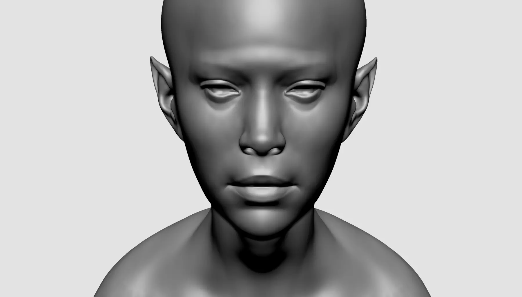 Female Head J 3D model_9