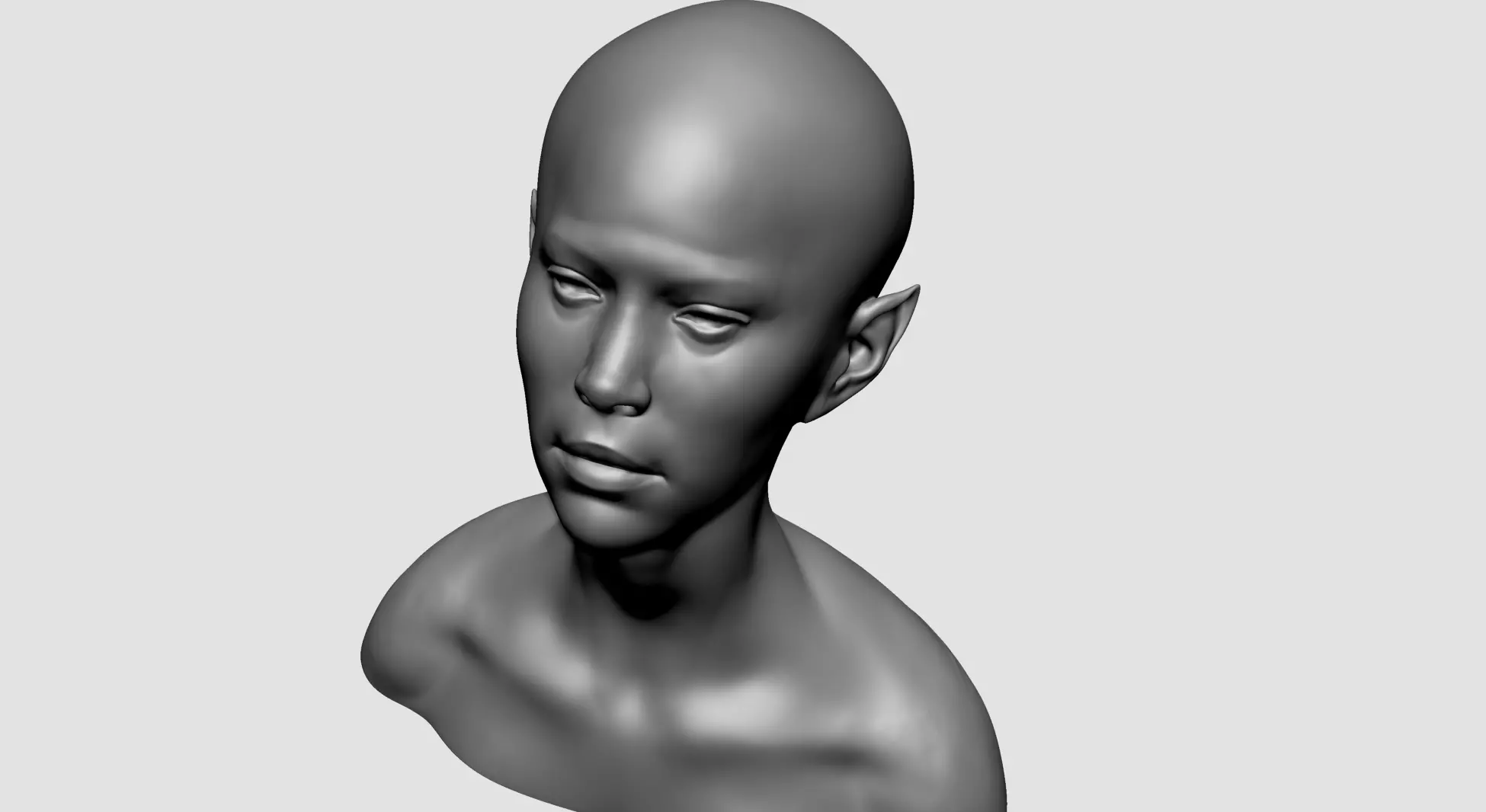 Female Head J 3D model_7