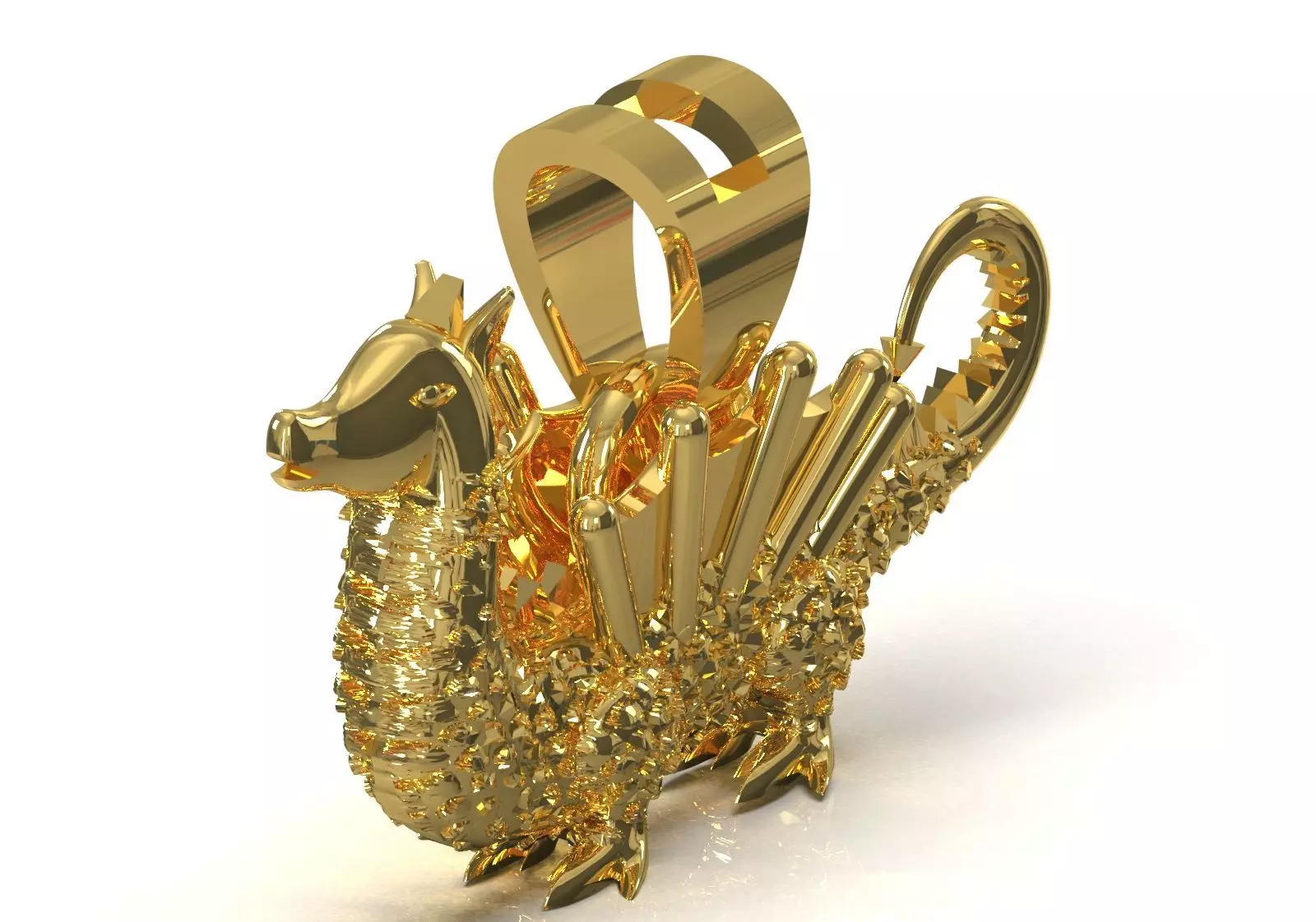 STL 3DM Textured Dragon Pendant model gp0493 3D print model_2