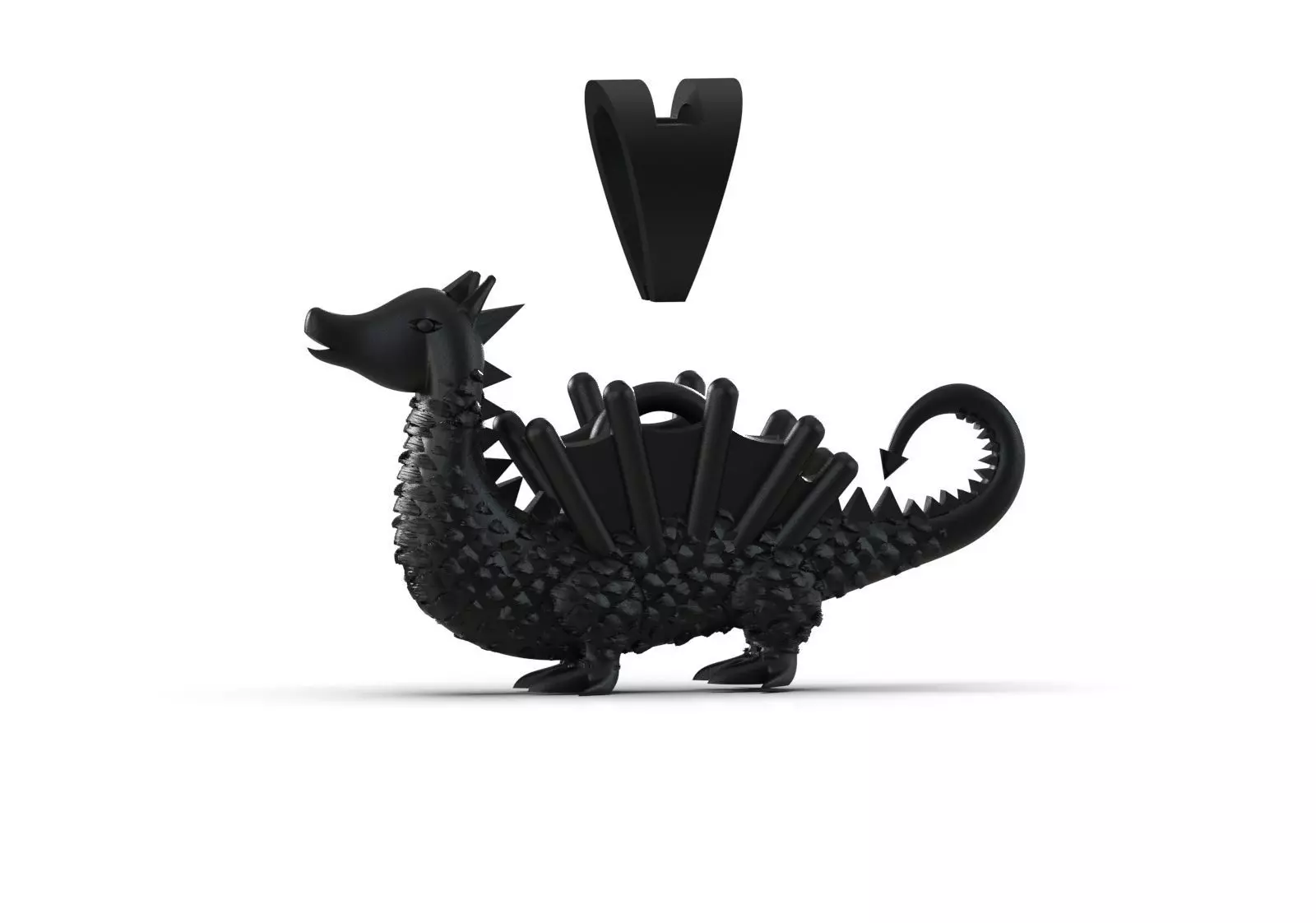 STL 3DM Textured Dragon Pendant model gp0493 3D print model_13