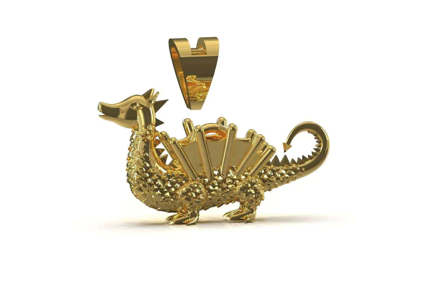 STL 3DM Textured Dragon Pendant model gp0493 3D print model_9