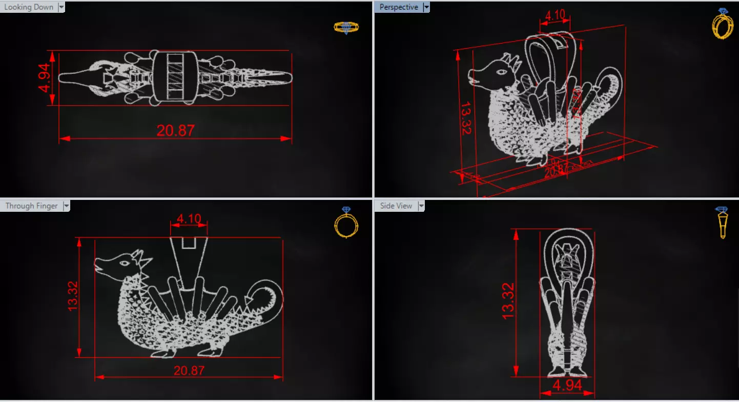 STL 3DM Textured Dragon Pendant model gp0493 3D print model_16