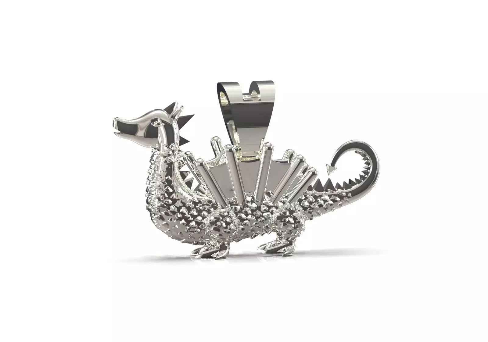 STL 3DM Textured Dragon Pendant model gp0493 3D print model_10