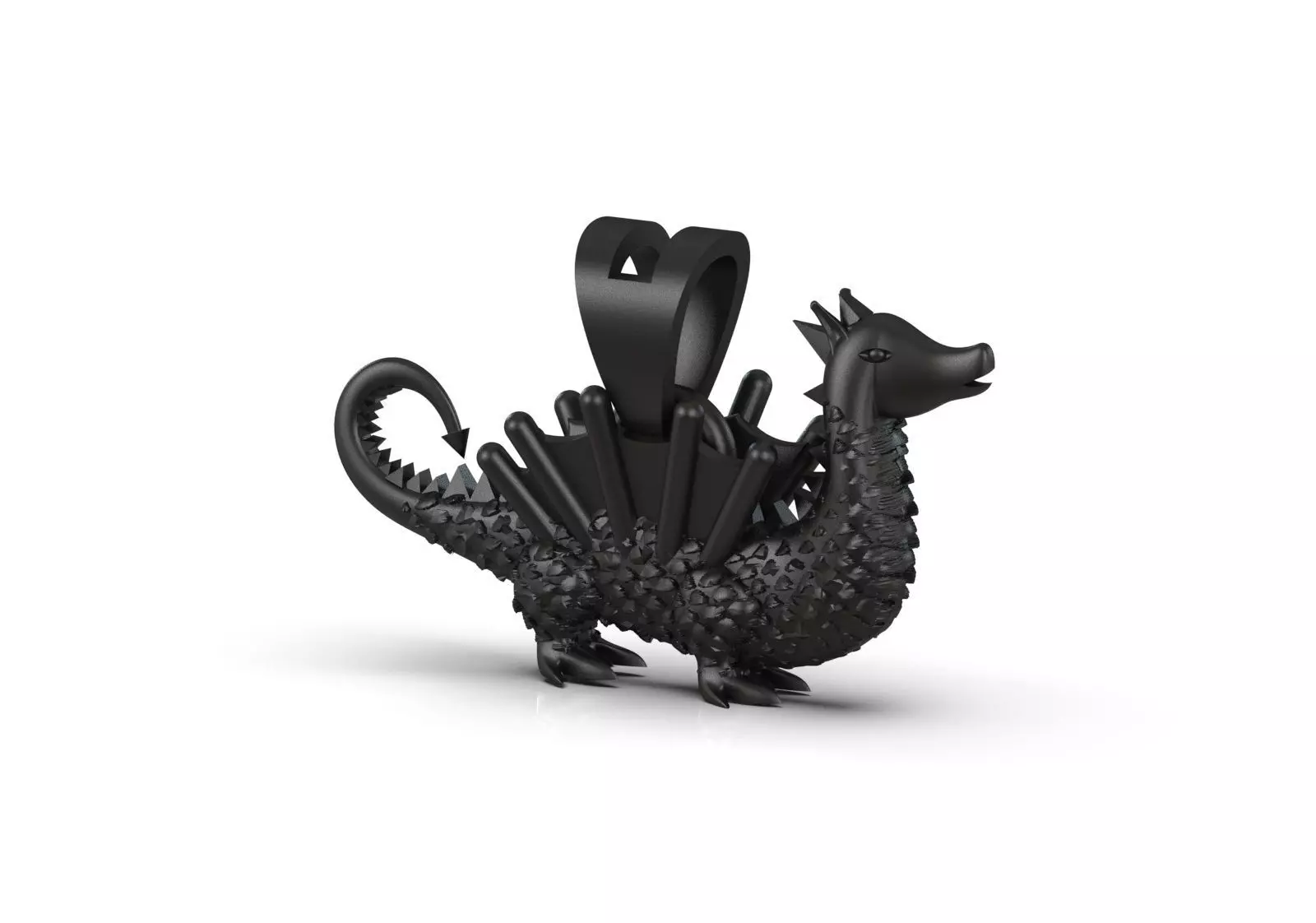 STL 3DM Textured Dragon Pendant model gp0493 3D print model_12