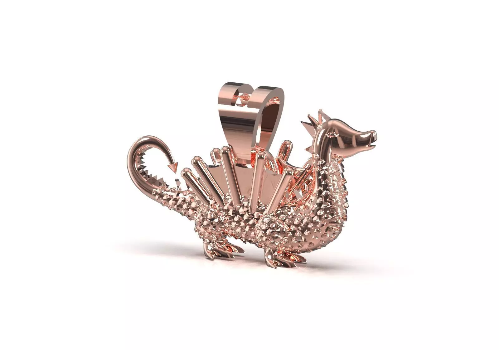 STL 3DM Textured Dragon Pendant model gp0493 3D print model_11