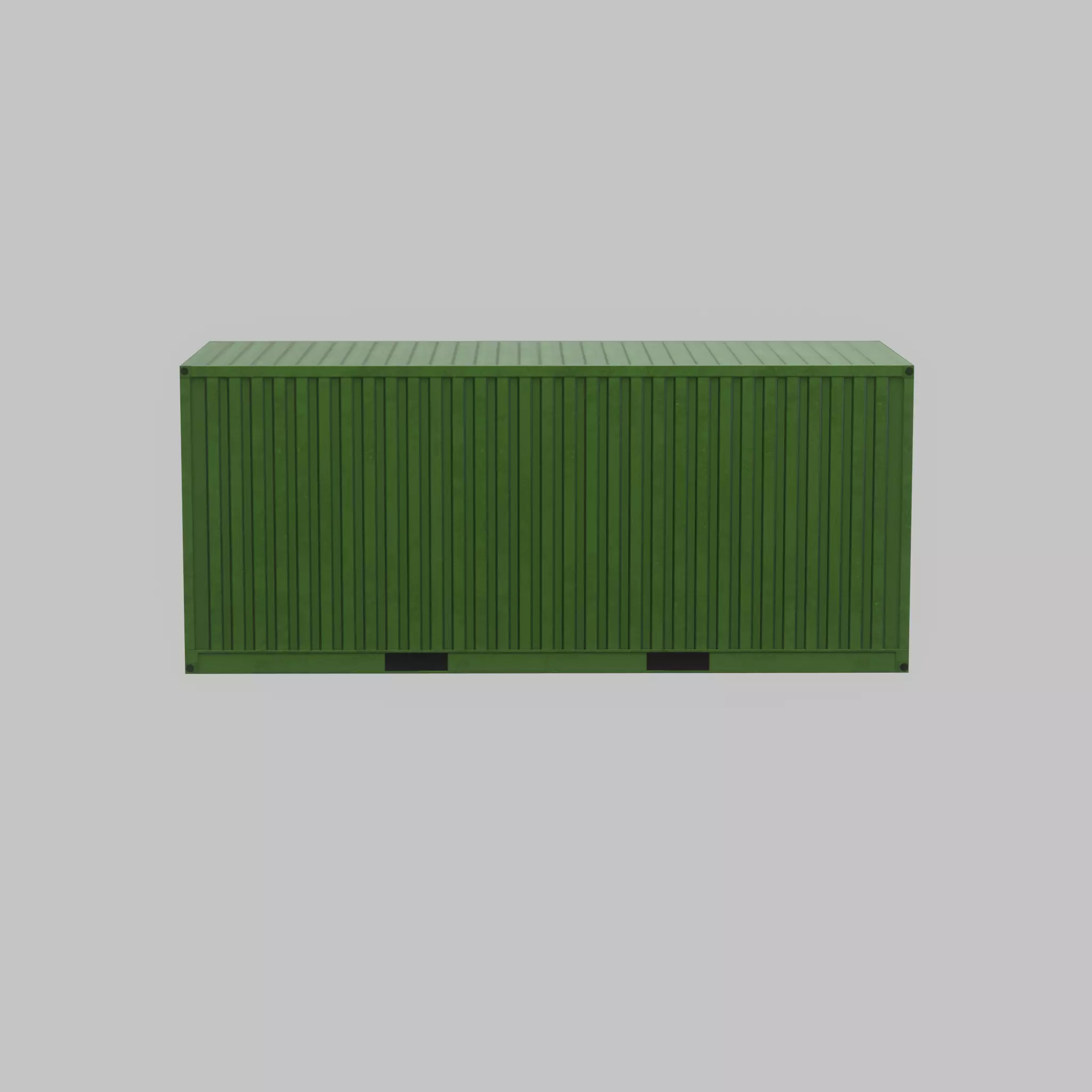 Freight-Container Yellow-Green 20ft Low-poly 3D model_49