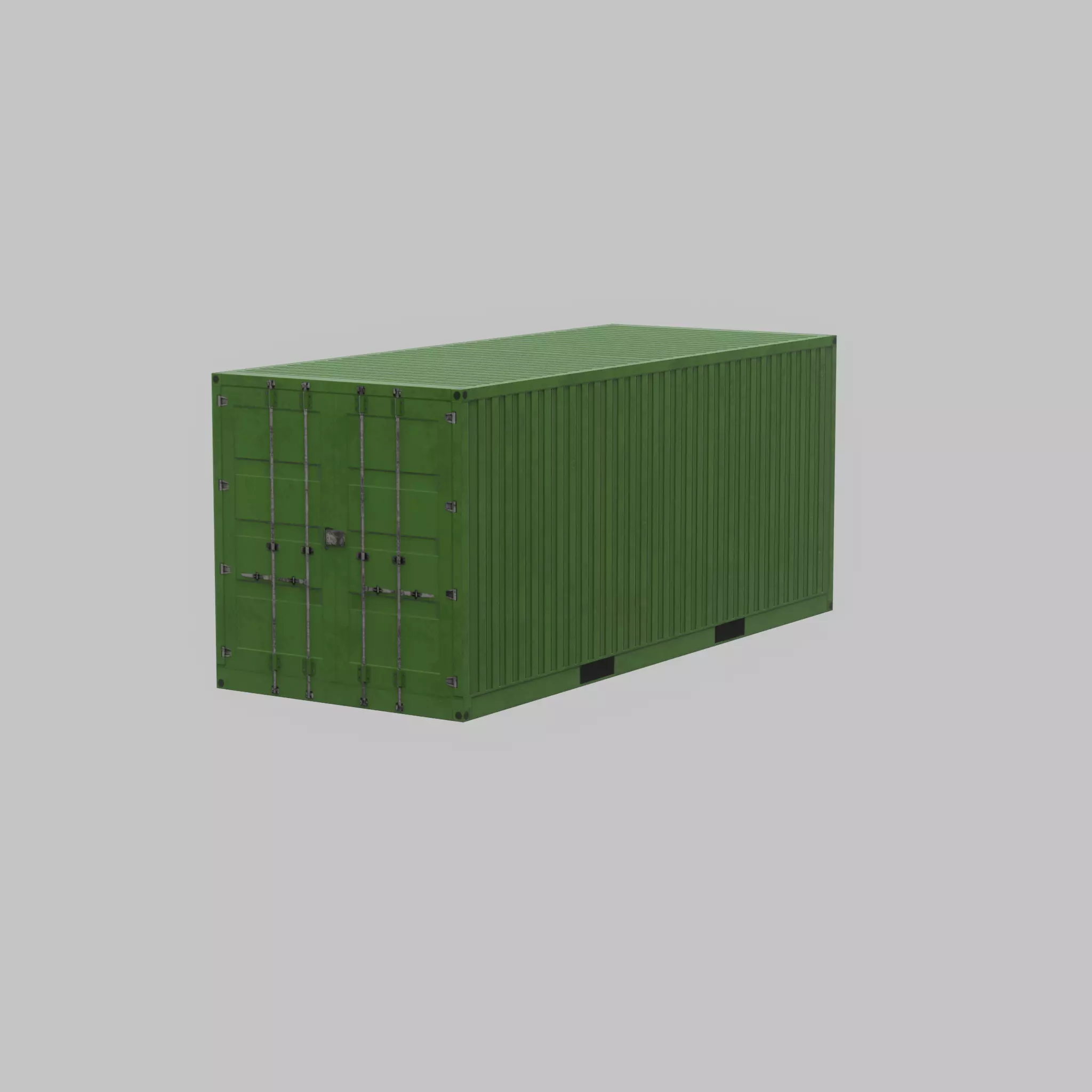 Freight-Container Yellow-Green 20ft Low-poly 3D model_41