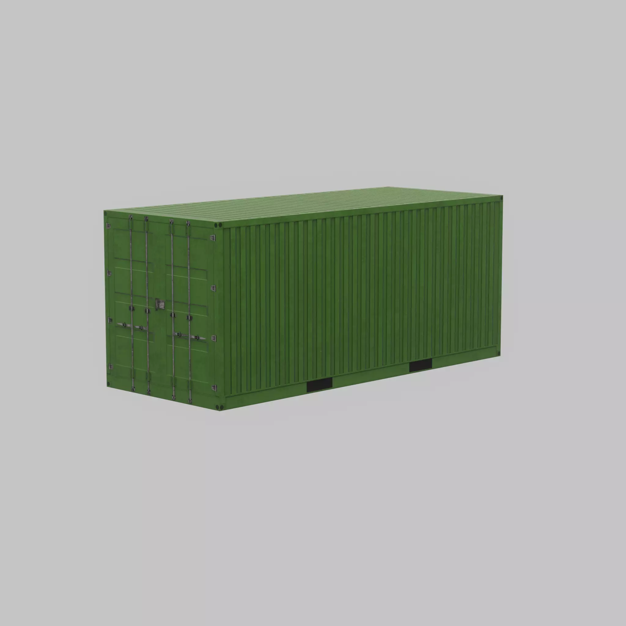 Freight-Container Yellow-Green 20ft Low-poly 3D model_70