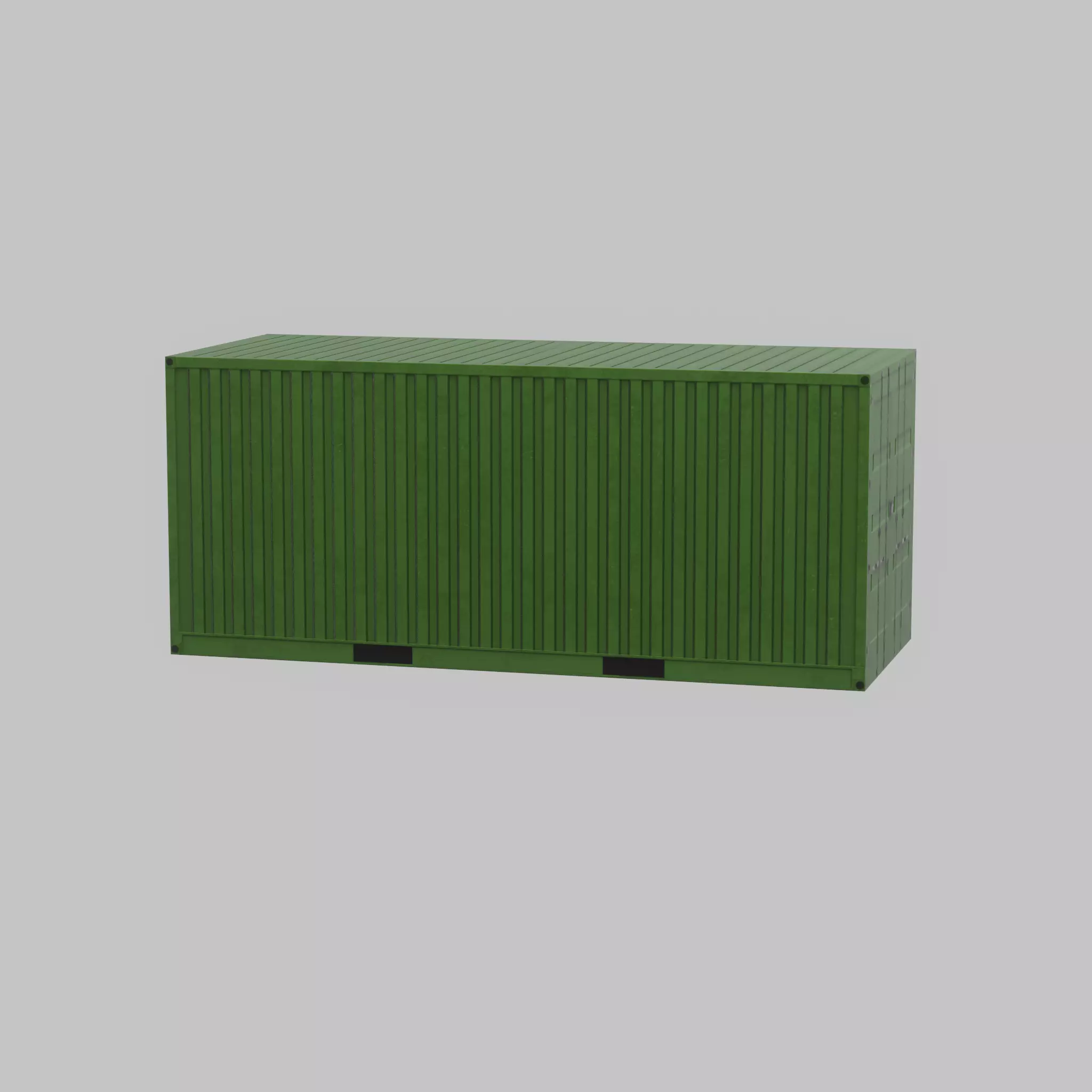 Freight-Container Yellow-Green 20ft Low-poly 3D model_59