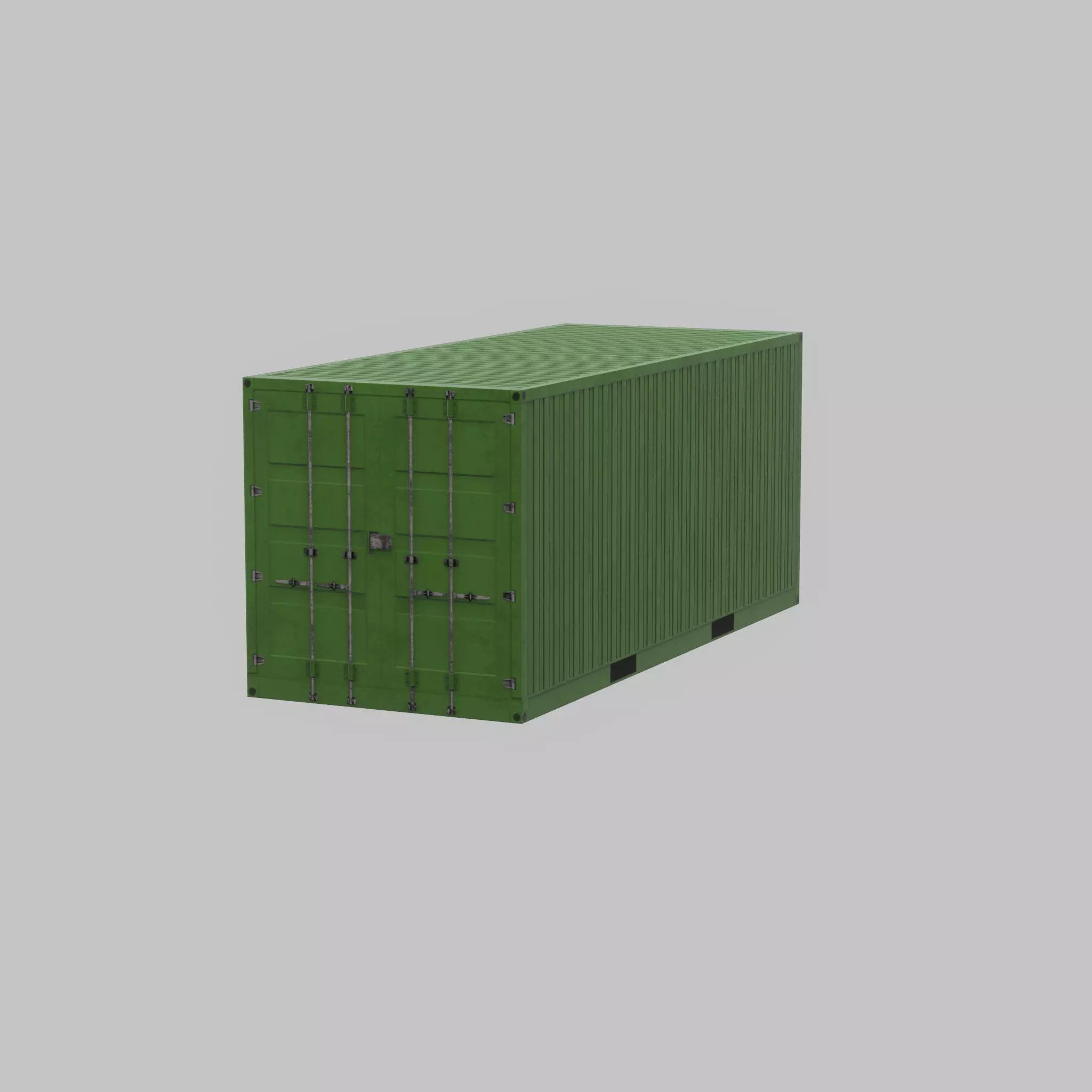 Freight-Container Yellow-Green 20ft Low-poly 3D model_61