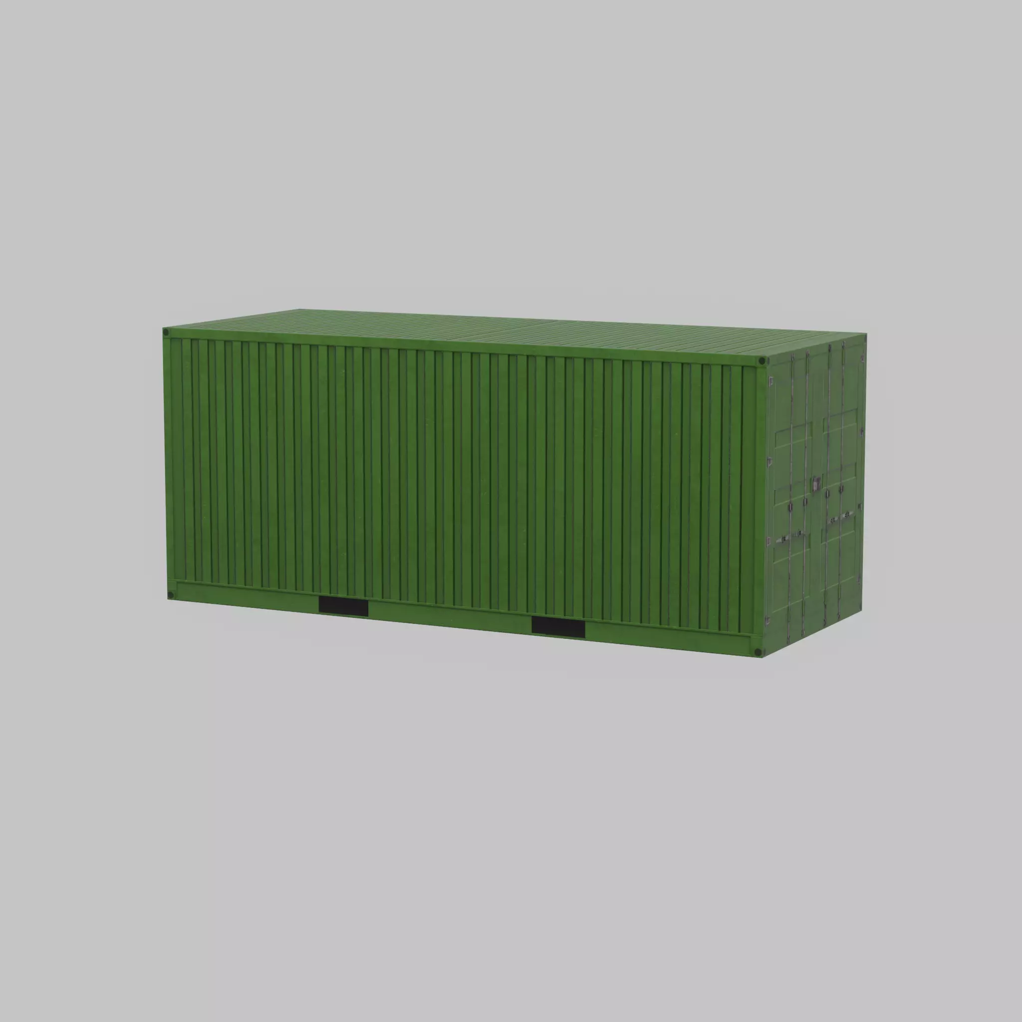 Freight-Container Yellow-Green 20ft Low-poly 3D model_43