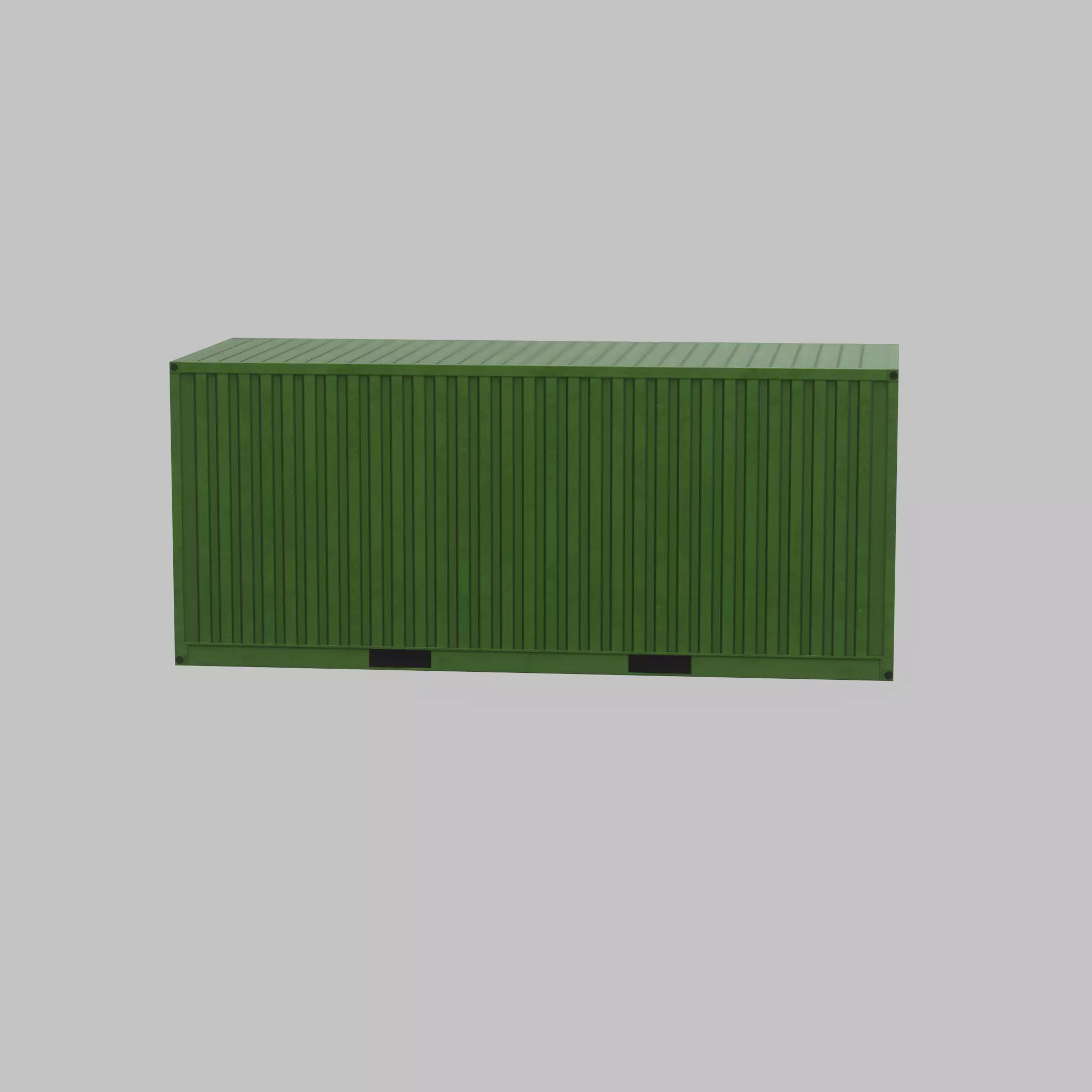 Freight-Container Yellow-Green 20ft Low-poly 3D model_24
