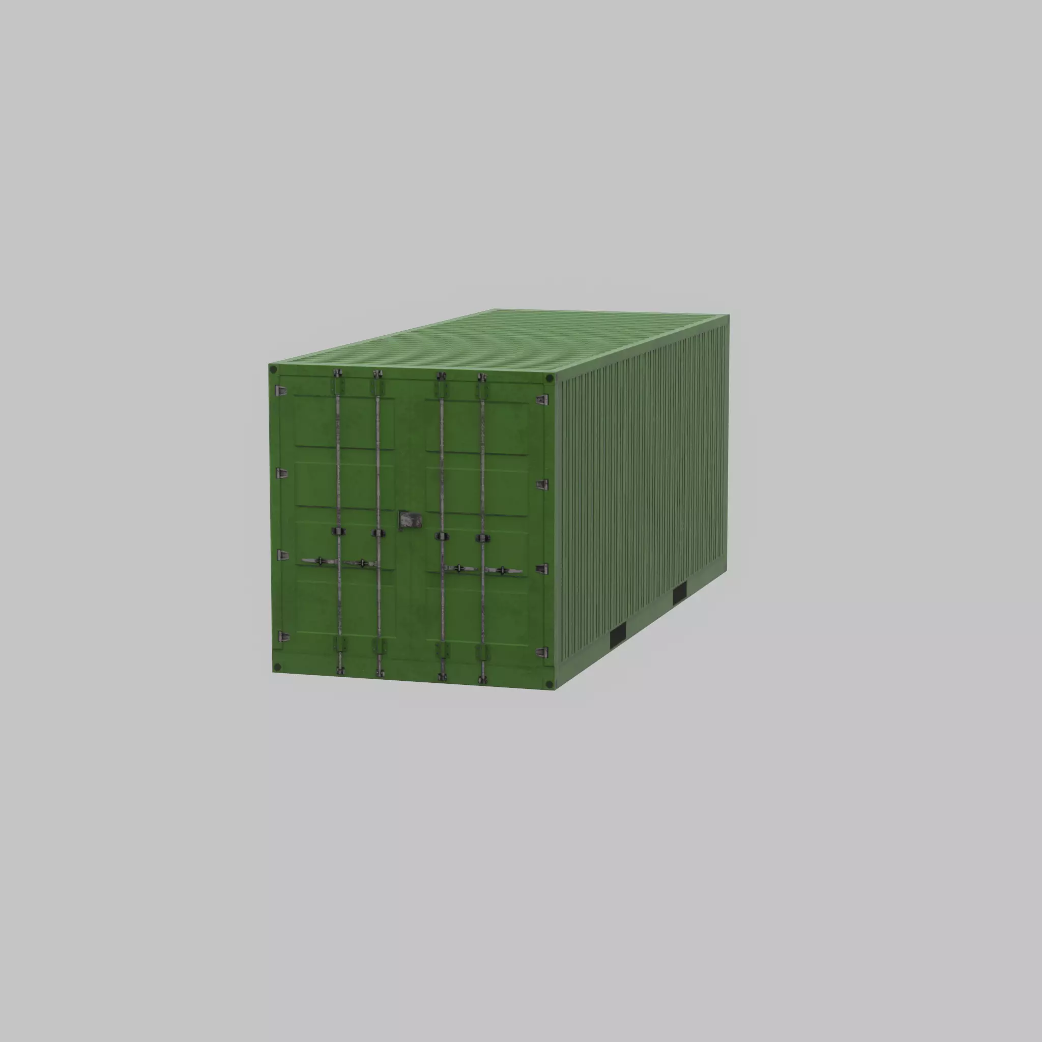 Freight-Container Yellow-Green 20ft Low-poly 3D model_27