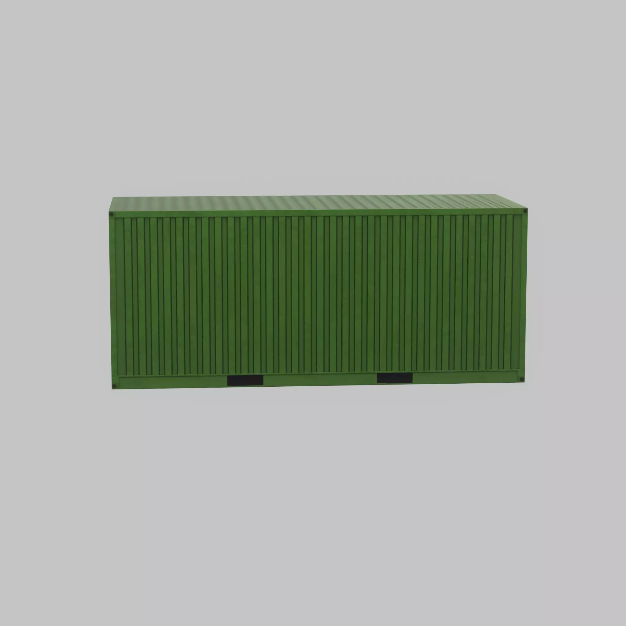 Freight-Container Yellow-Green 20ft Low-poly 3D model_31