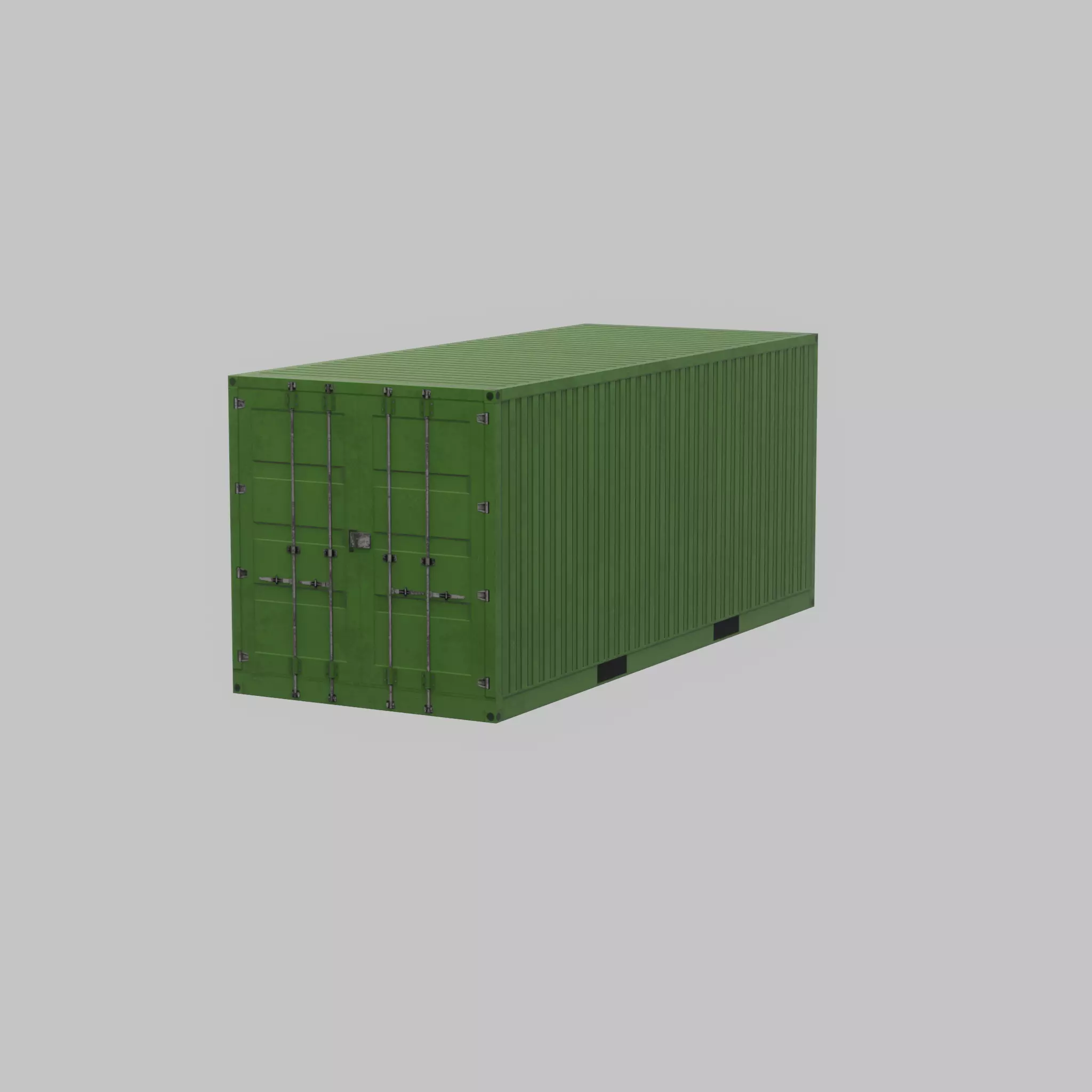 Freight-Container Yellow-Green 20ft Low-poly 3D model_57