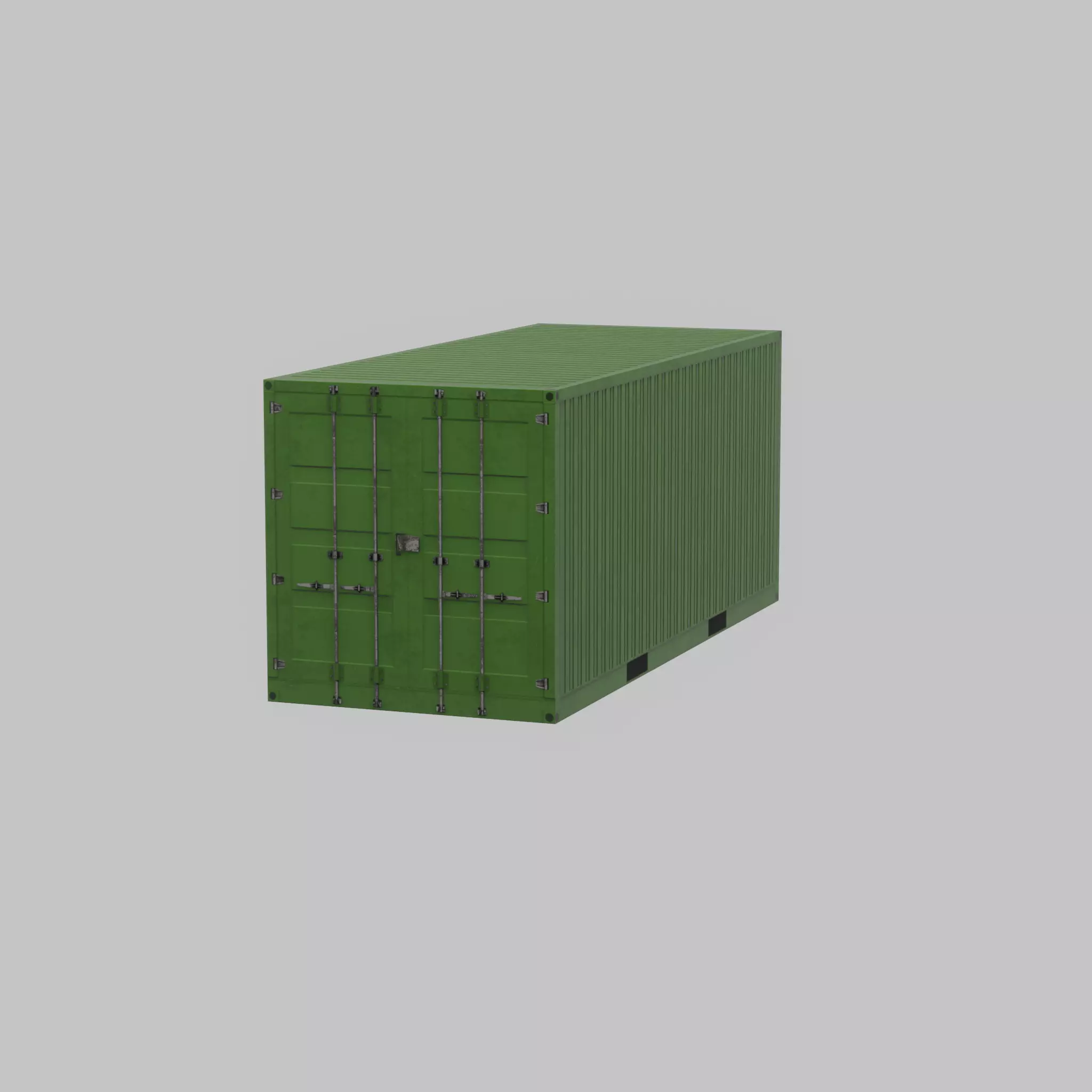 Freight-Container Yellow-Green 20ft Low-poly 3D model_23
