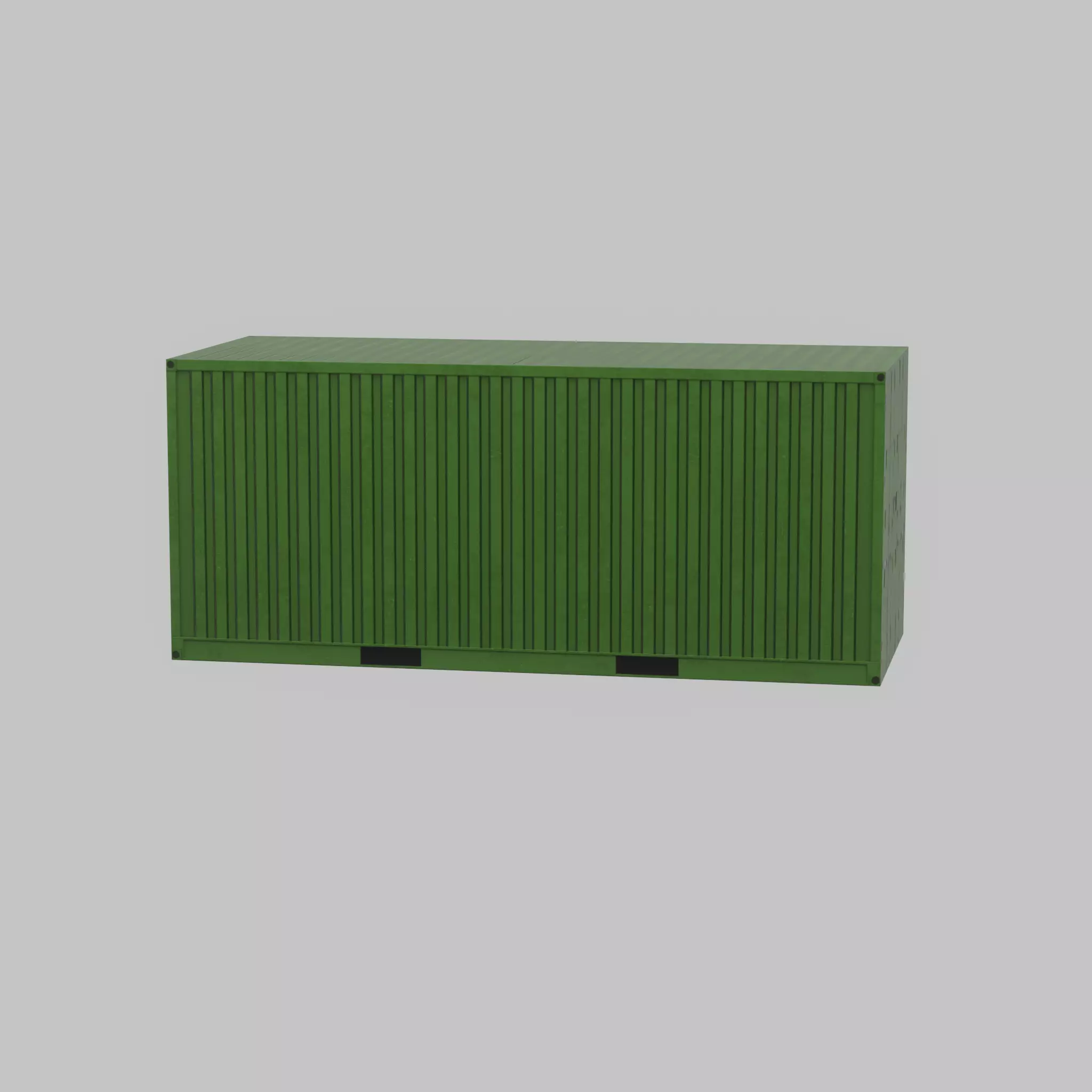 Freight-Container Yellow-Green 20ft Low-poly 3D model_30