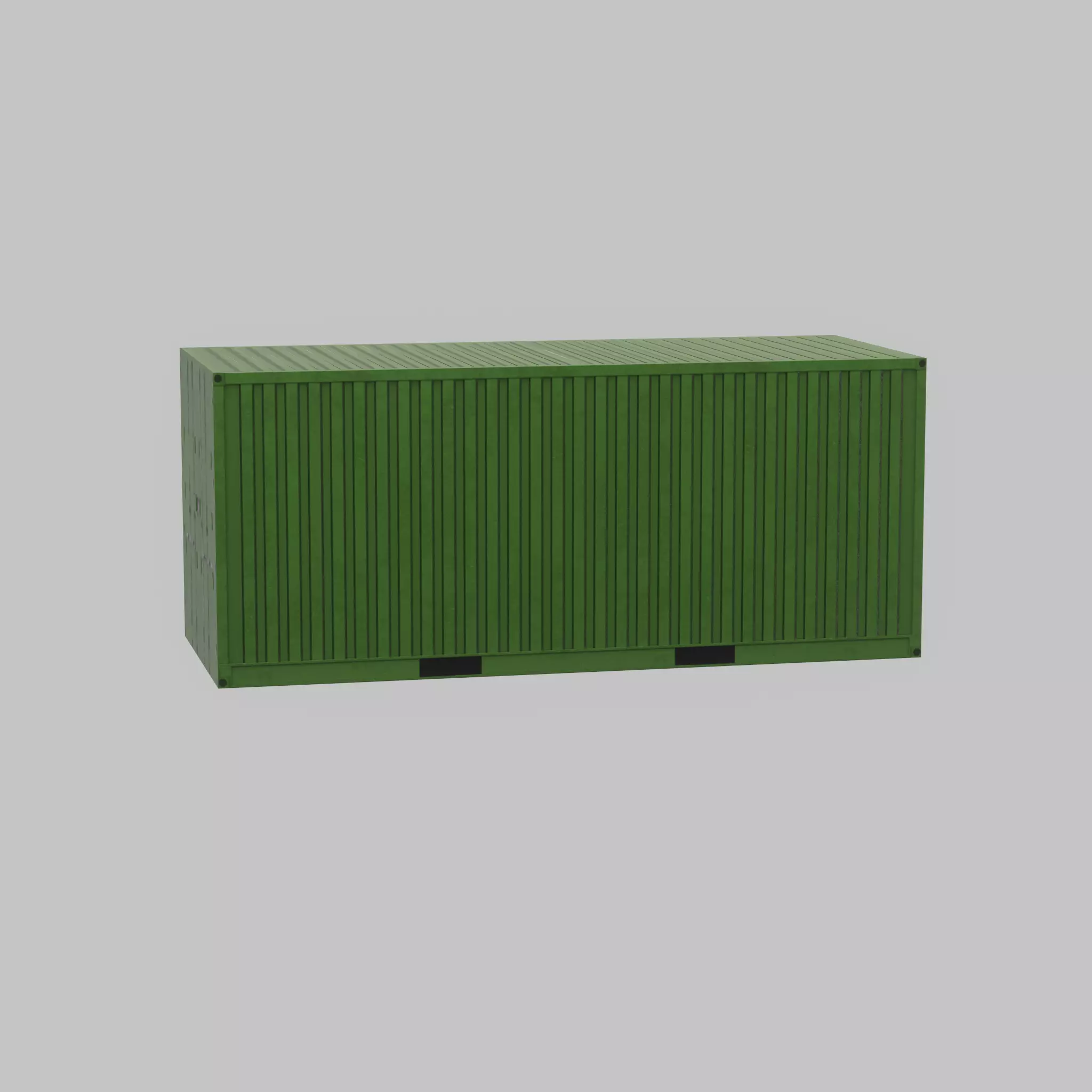 Freight-Container Yellow-Green 20ft Low-poly 3D model_71