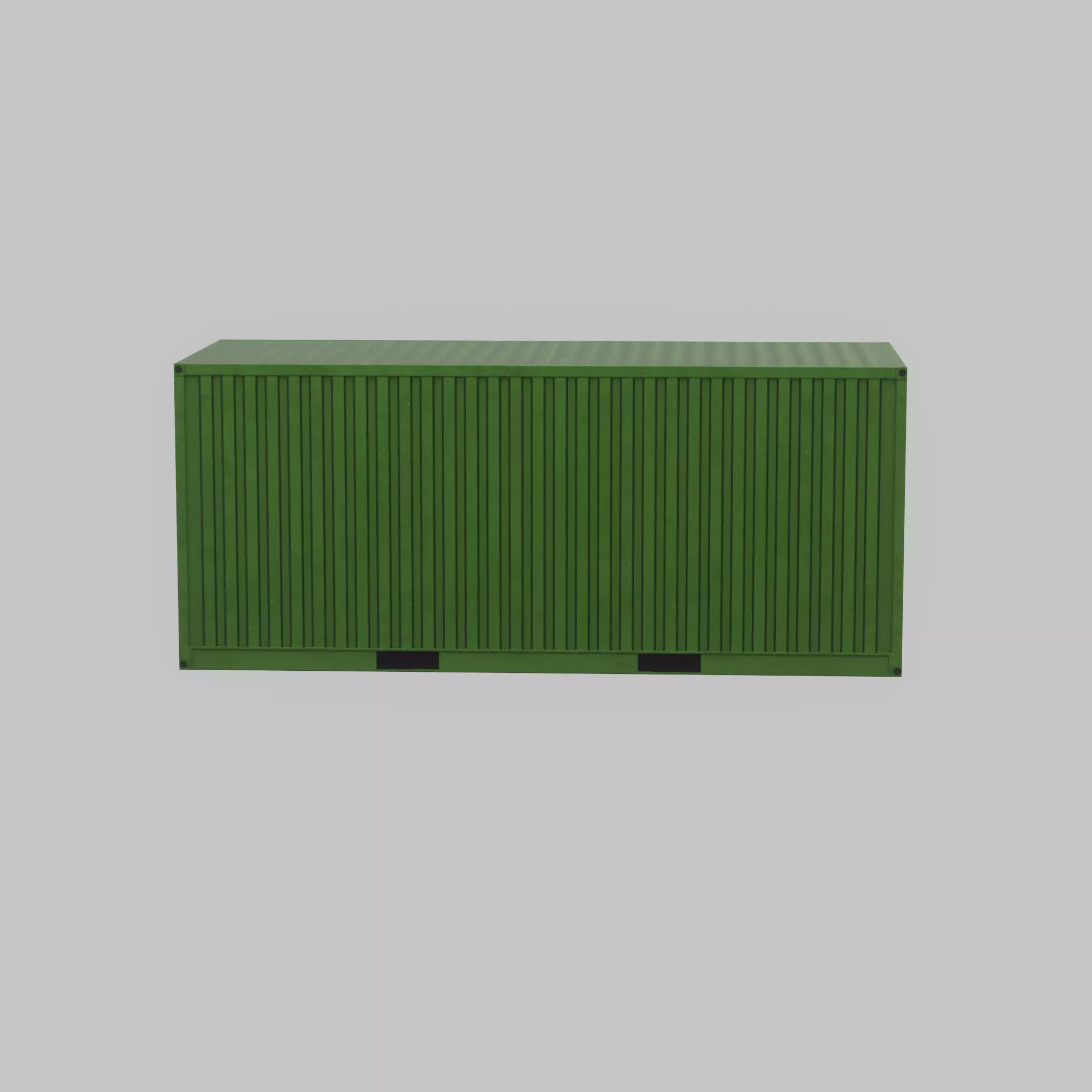 Freight-Container Yellow-Green 20ft Low-poly 3D model_66