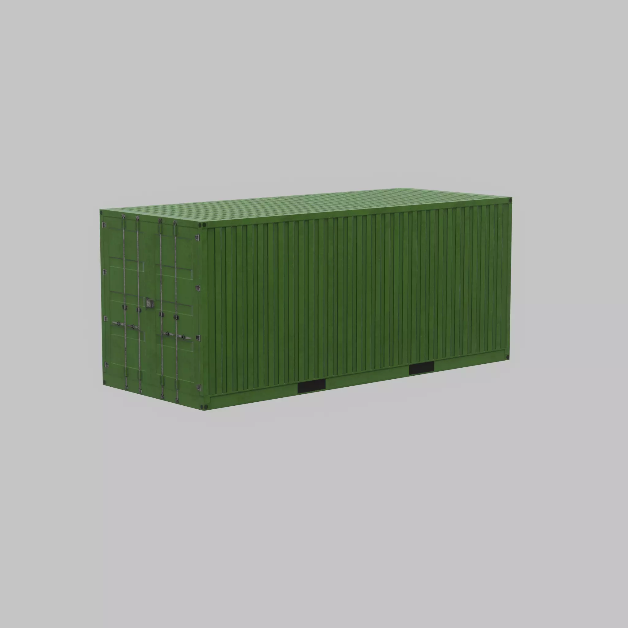 Freight-Container Yellow-Green 20ft Low-poly 3D model_69
