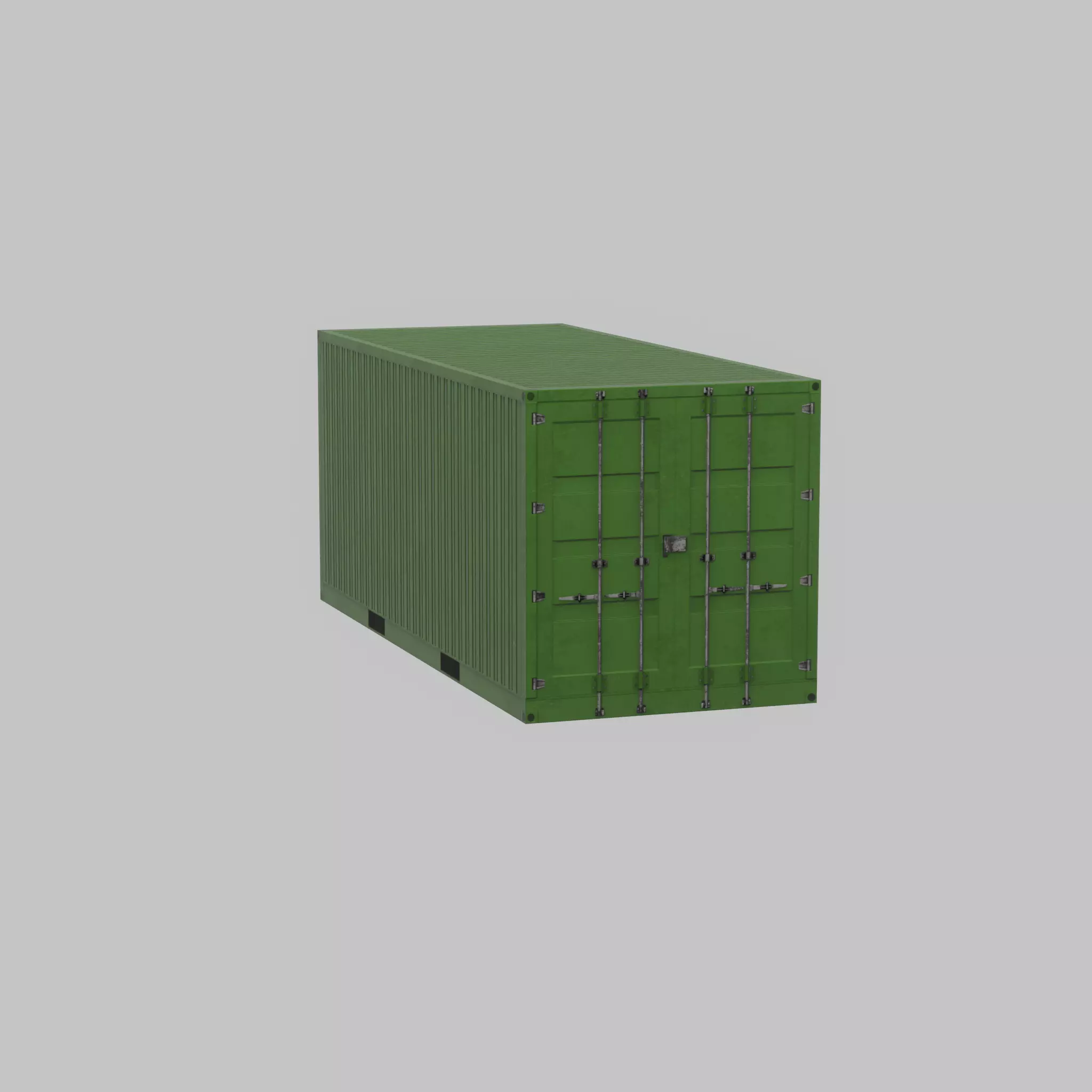 Freight-Container Yellow-Green 20ft Low-poly 3D model_47