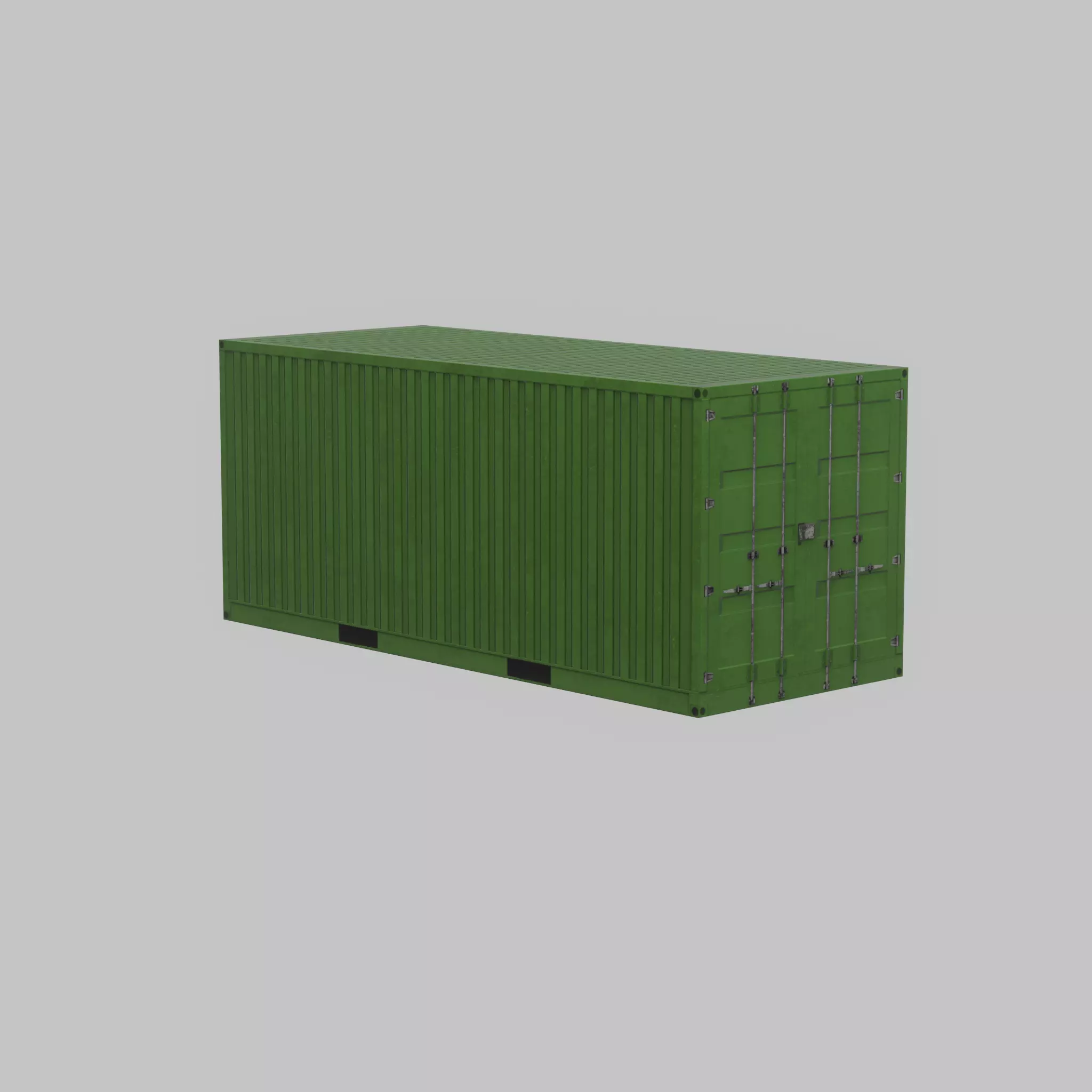 Freight-Container Yellow-Green 20ft Low-poly 3D model_54