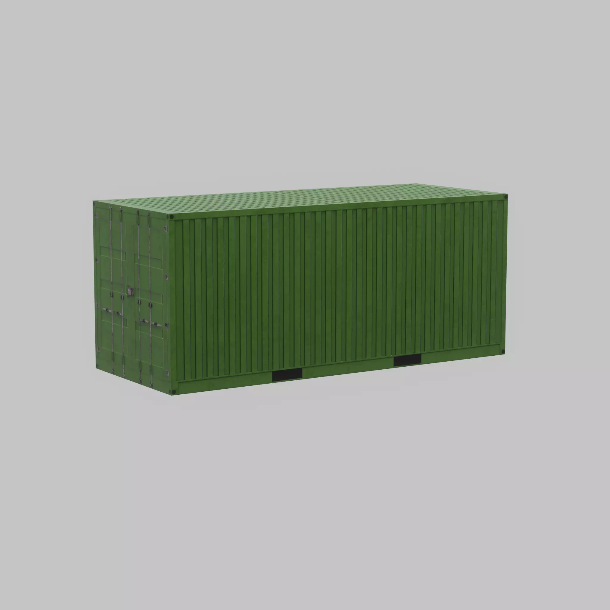 Freight-Container Yellow-Green 20ft Low-poly 3D model_67