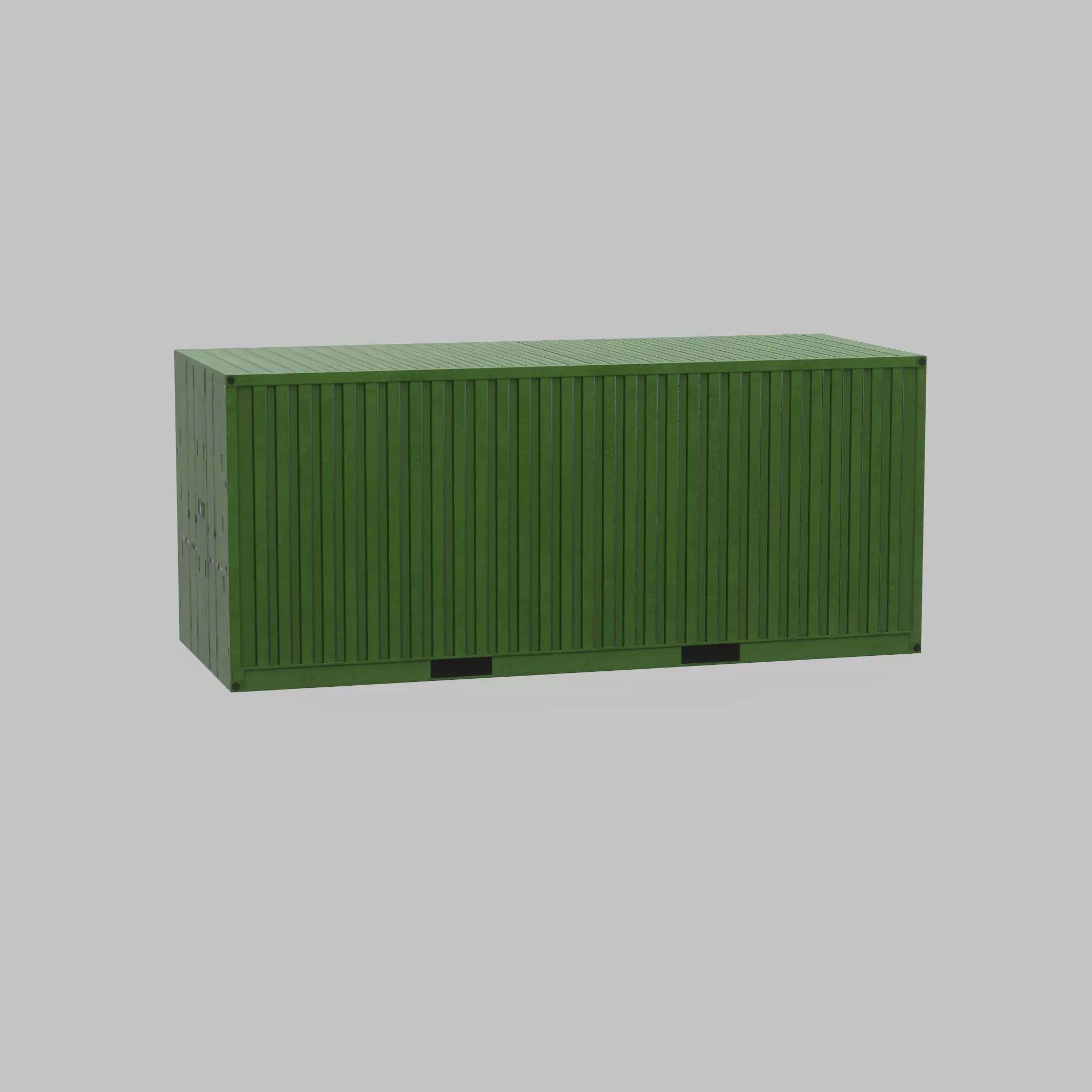 Freight-Container Yellow-Green 20ft Low-poly 3D model_53