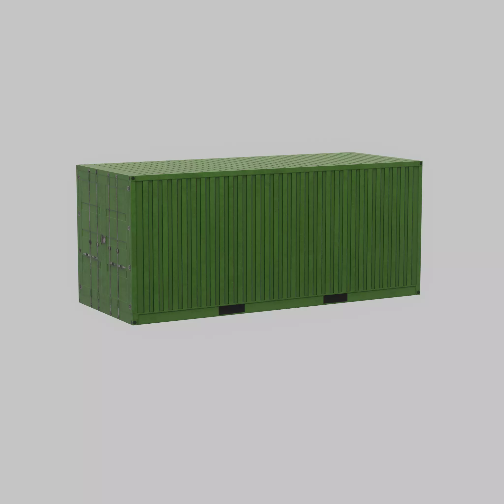 Freight-Container Yellow-Green 20ft Low-poly 3D model_63