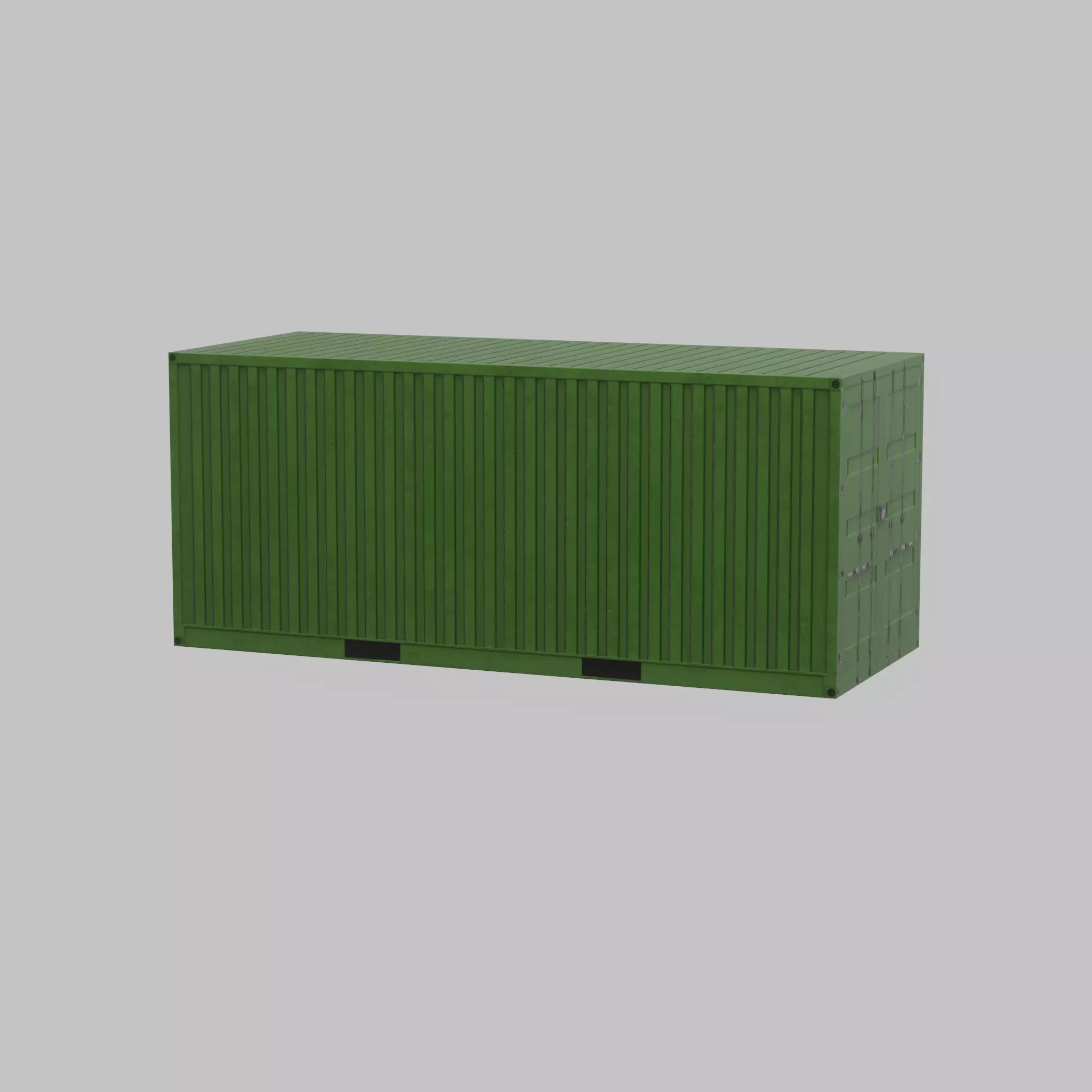 Freight-Container Yellow-Green 20ft Low-poly 3D model_45