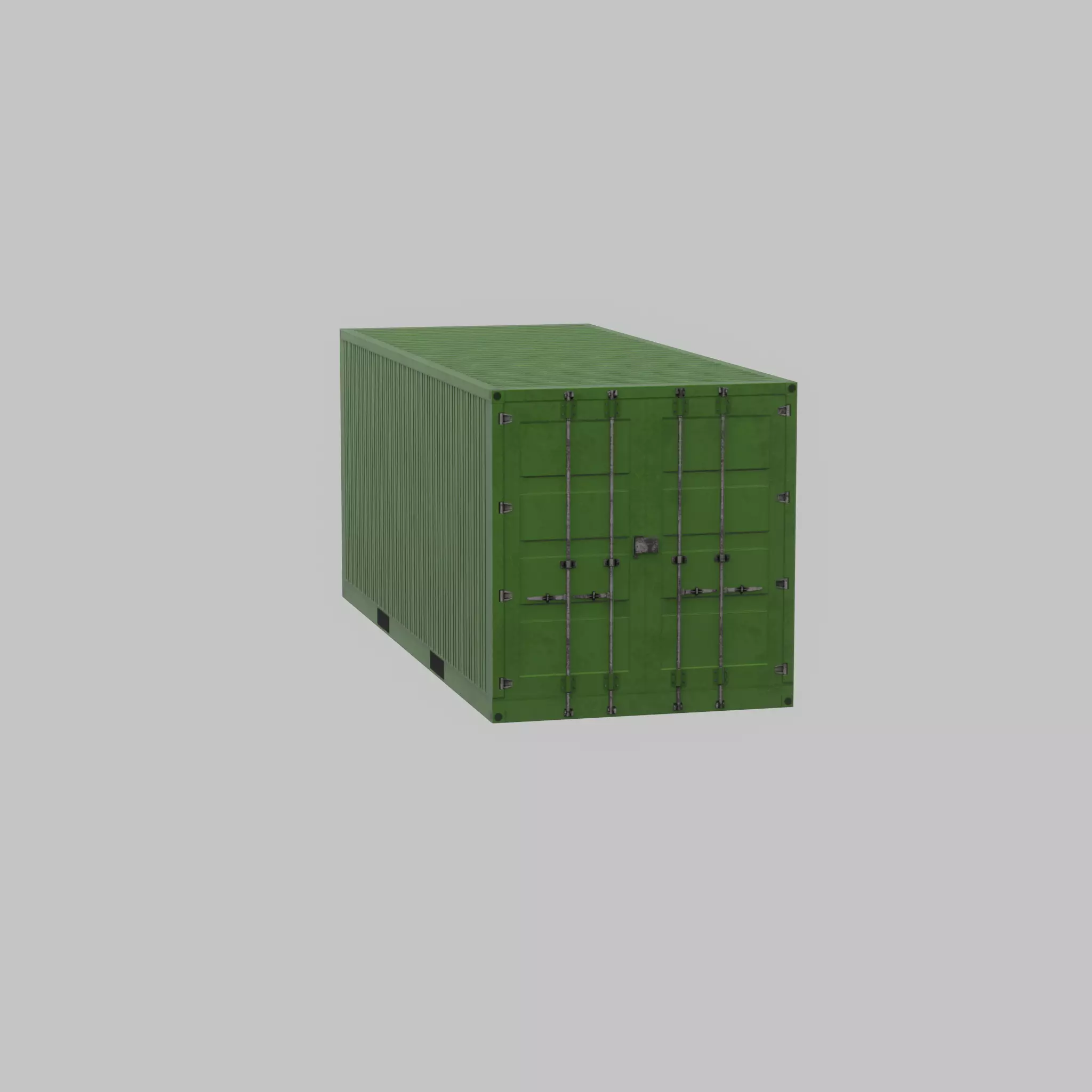 Freight-Container Yellow-Green 20ft Low-poly 3D model_28