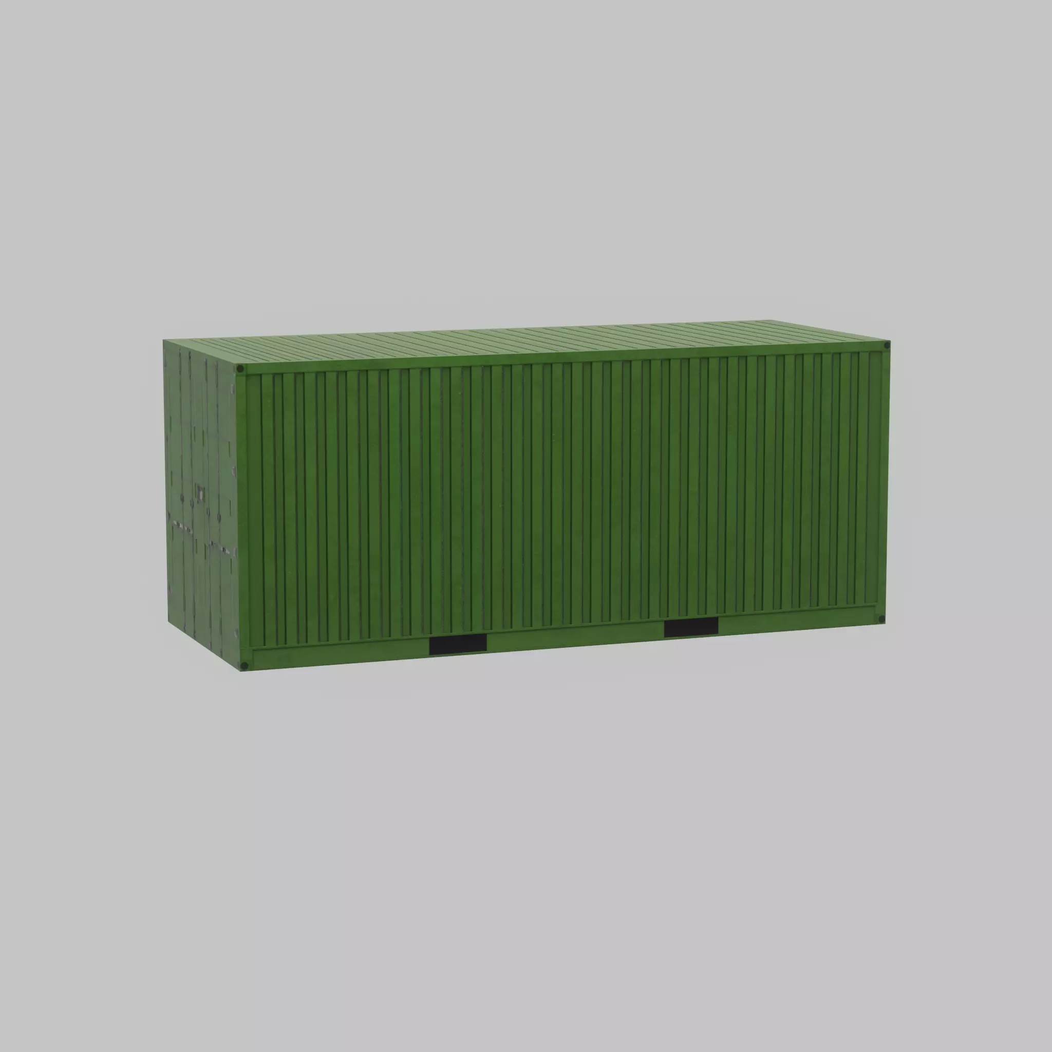Freight-Container Yellow-Green 20ft Low-poly 3D model_64
