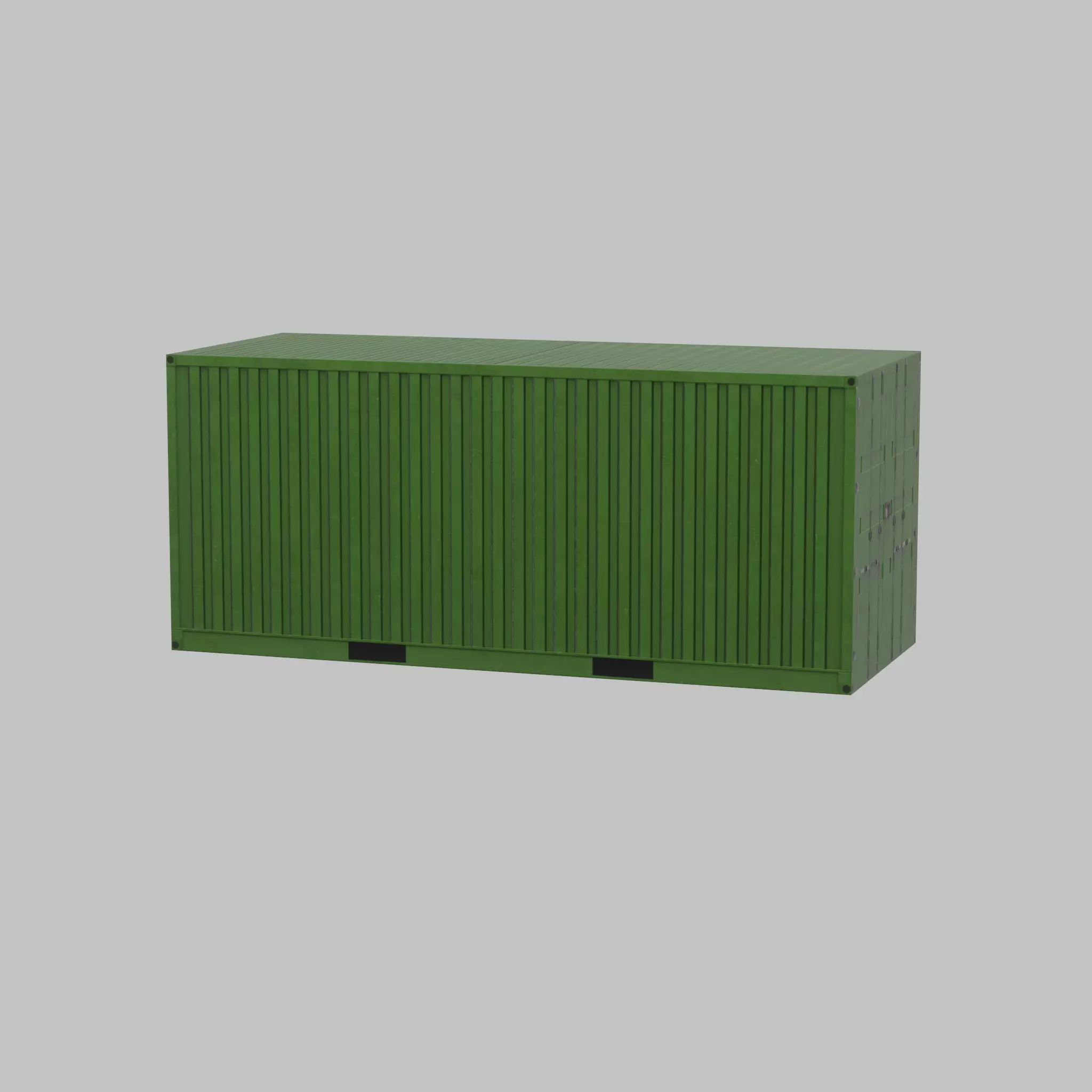 Freight-Container Yellow-Green 20ft Low-poly 3D model_56
