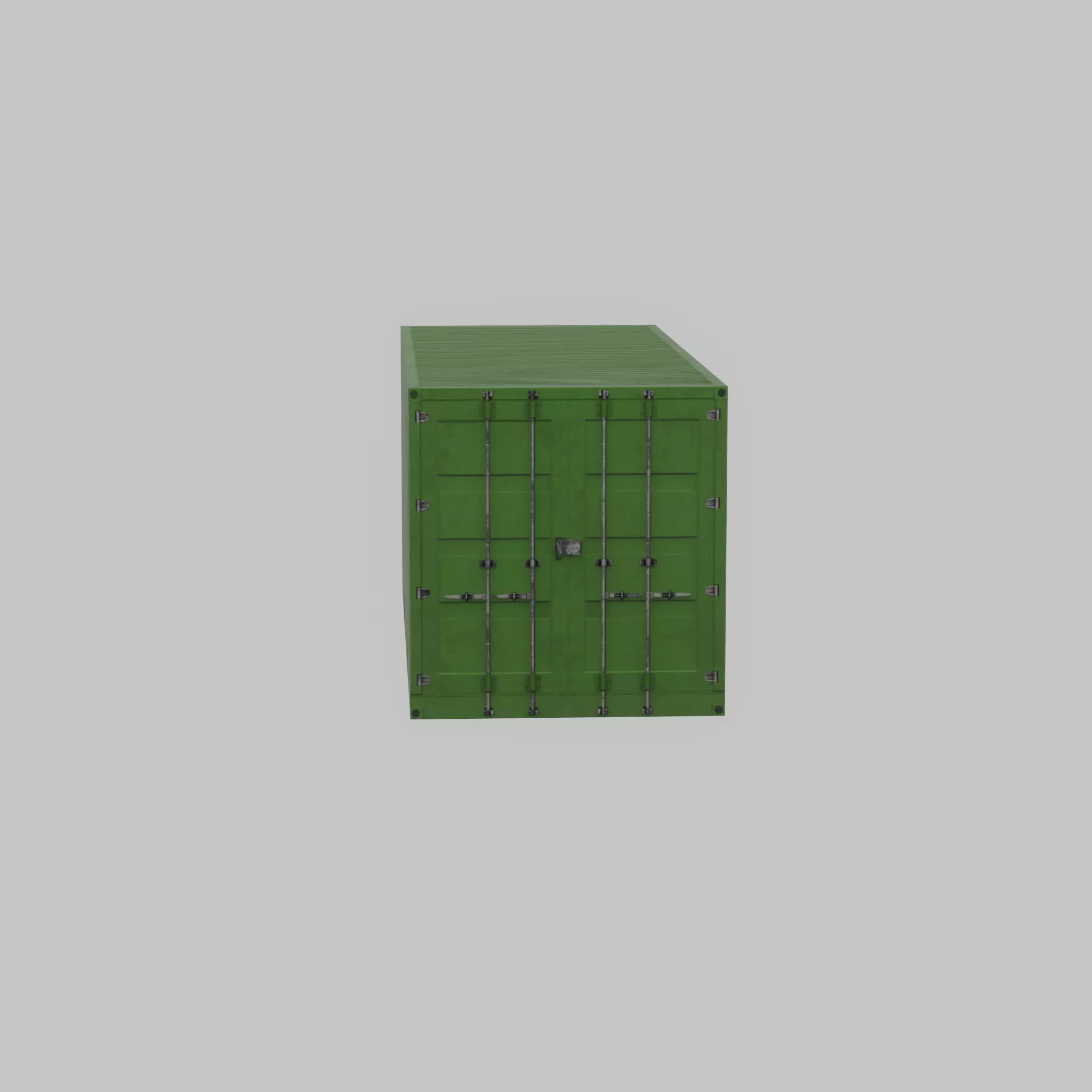 Freight-Container Yellow-Green 20ft Low-poly 3D model_33