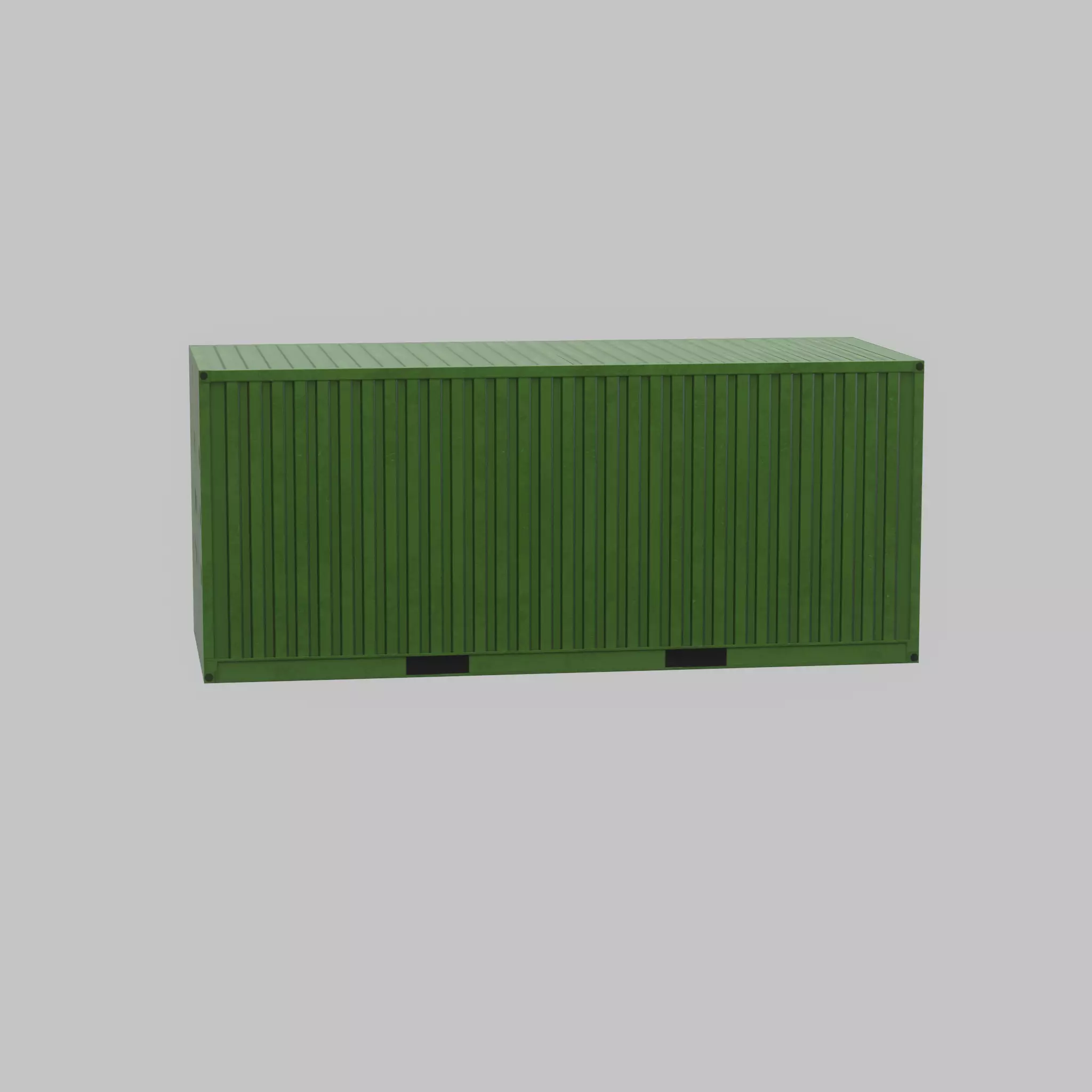 Freight-Container Yellow-Green 20ft Low-poly 3D model_42