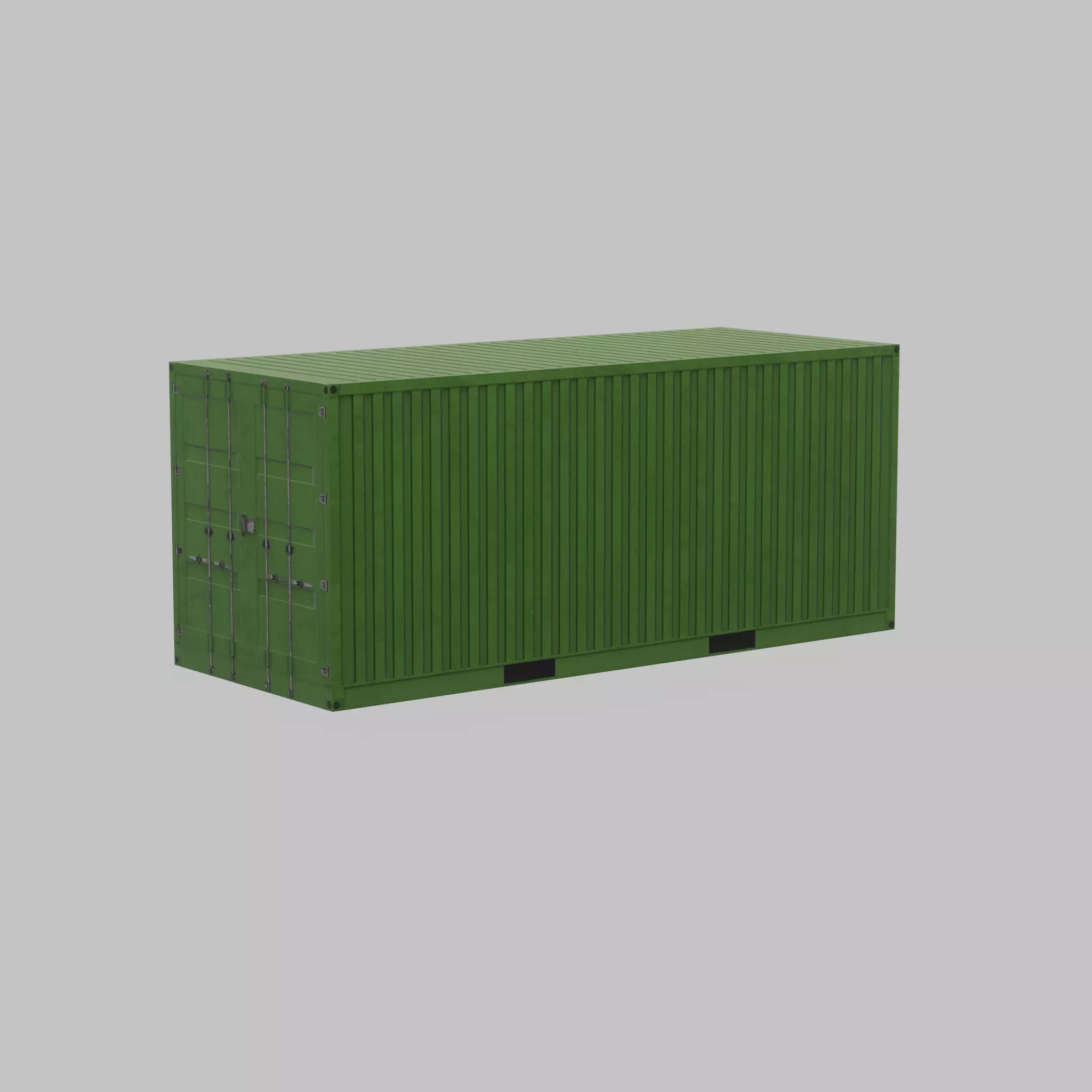 Freight-Container Yellow-Green 20ft Low-poly 3D model_62