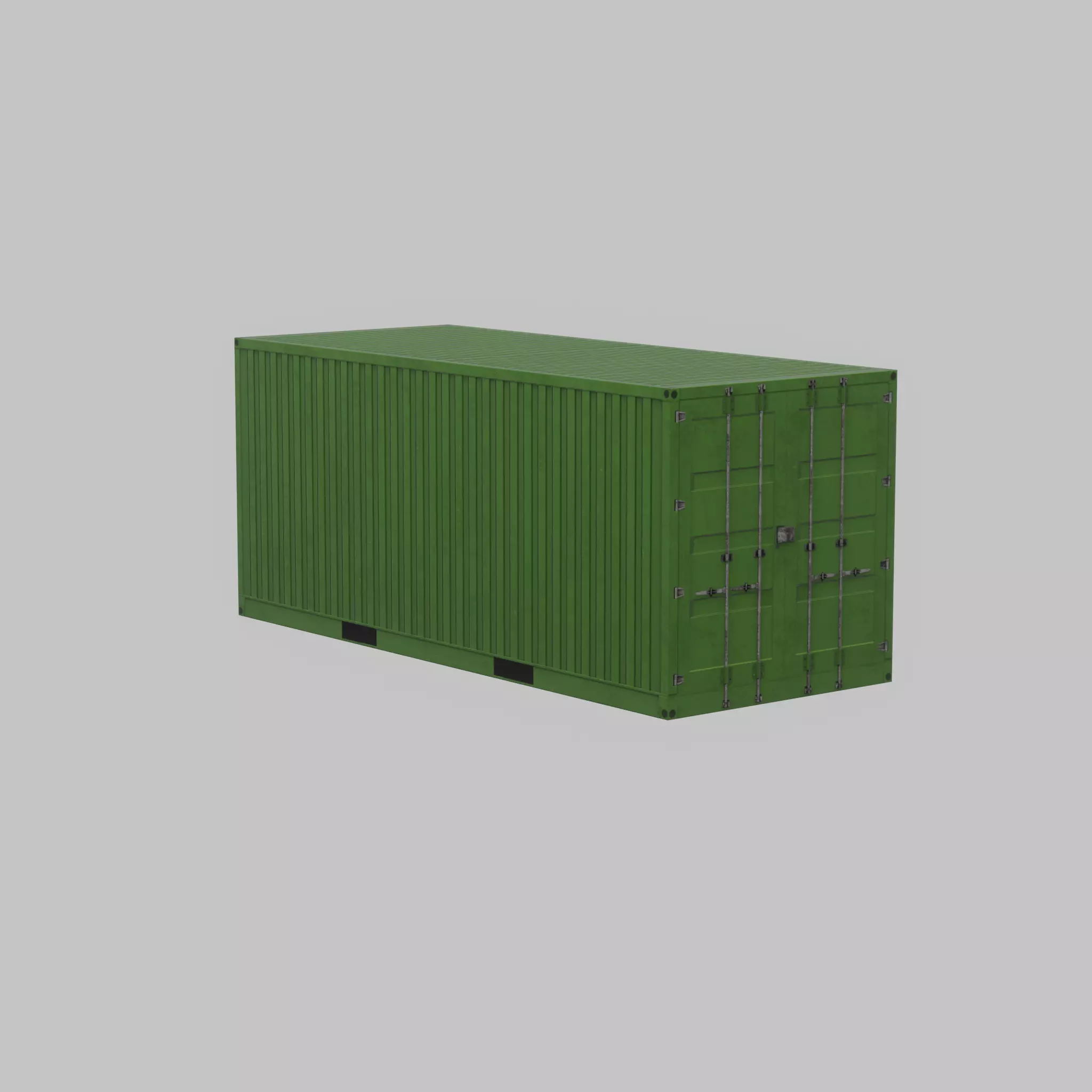Freight-Container Yellow-Green 20ft Low-poly 3D model_29