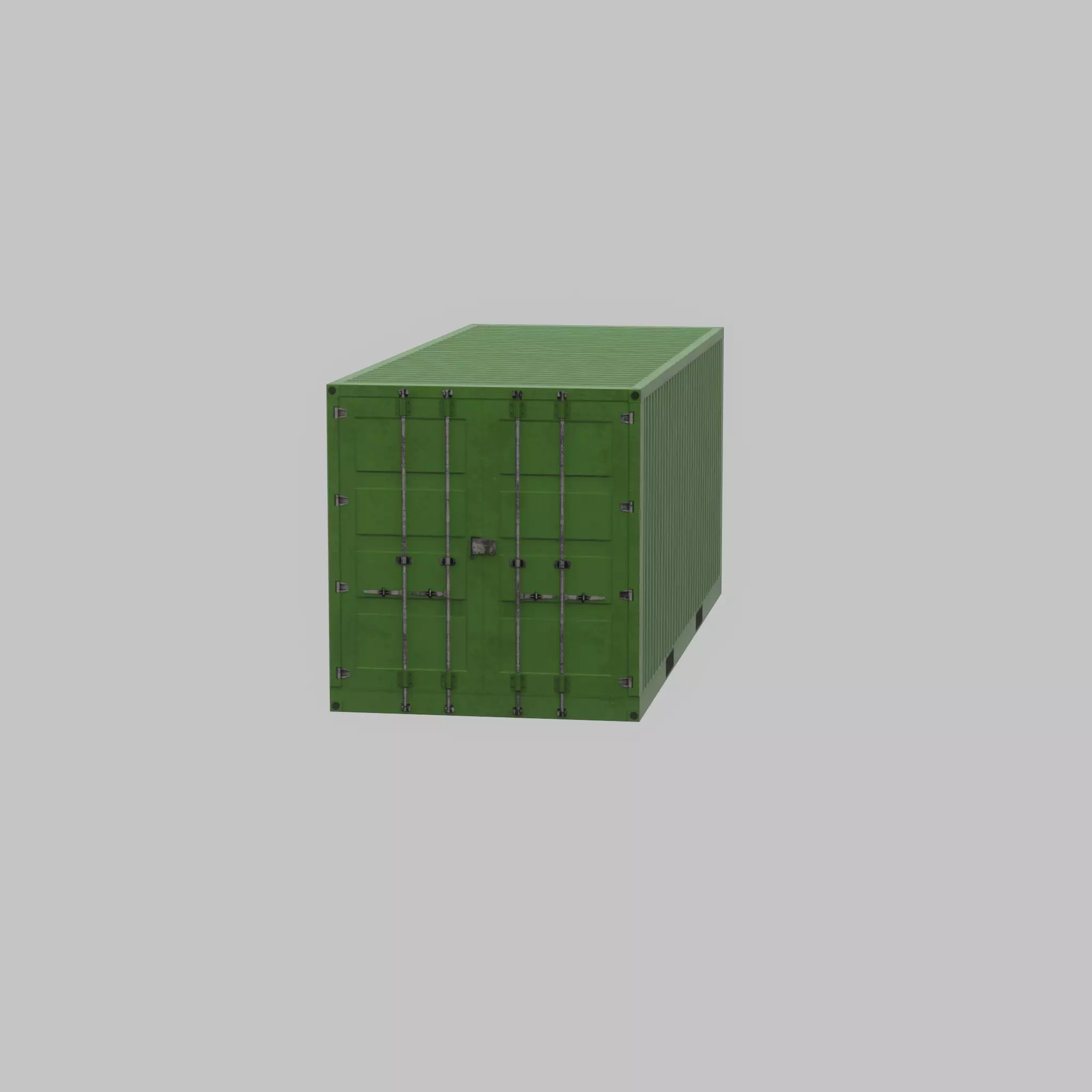 Freight-Container Yellow-Green 20ft Low-poly 3D model_40