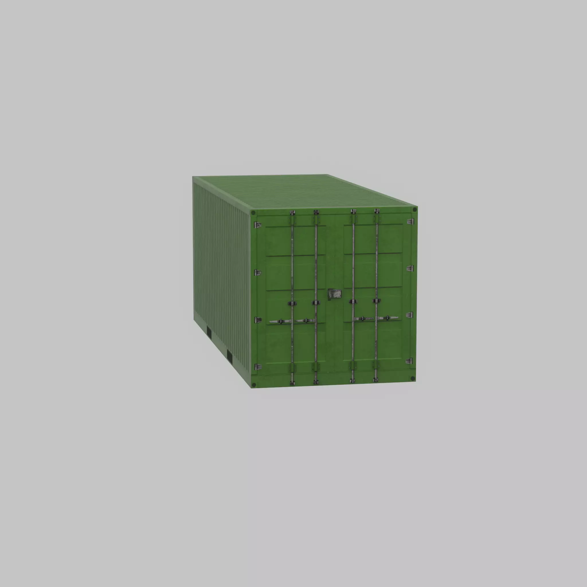 Freight-Container Yellow-Green 20ft Low-poly 3D model_50