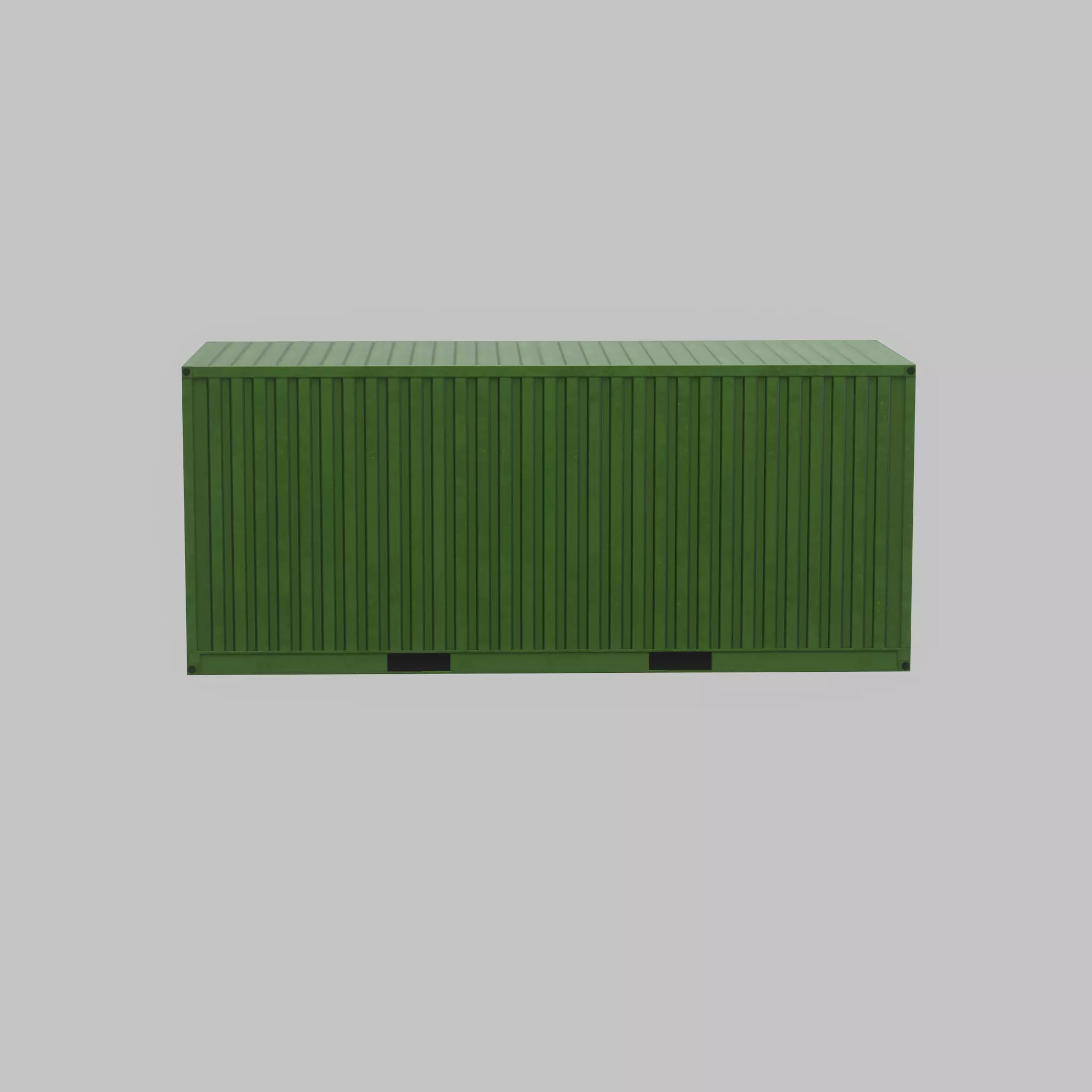 Freight-Container Yellow-Green 20ft Low-poly 3D model_36